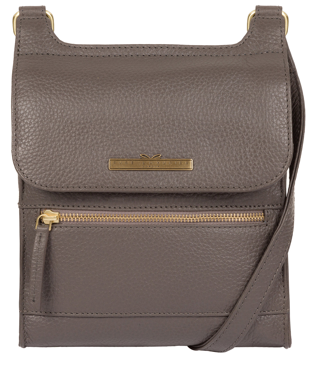 'Keala' Grey Leather Cross Body Bag