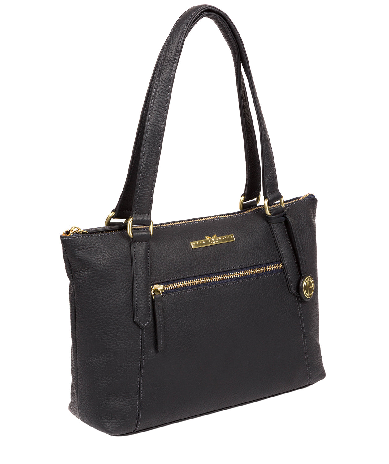 'Laurel' Navy Leather Handbag image 5