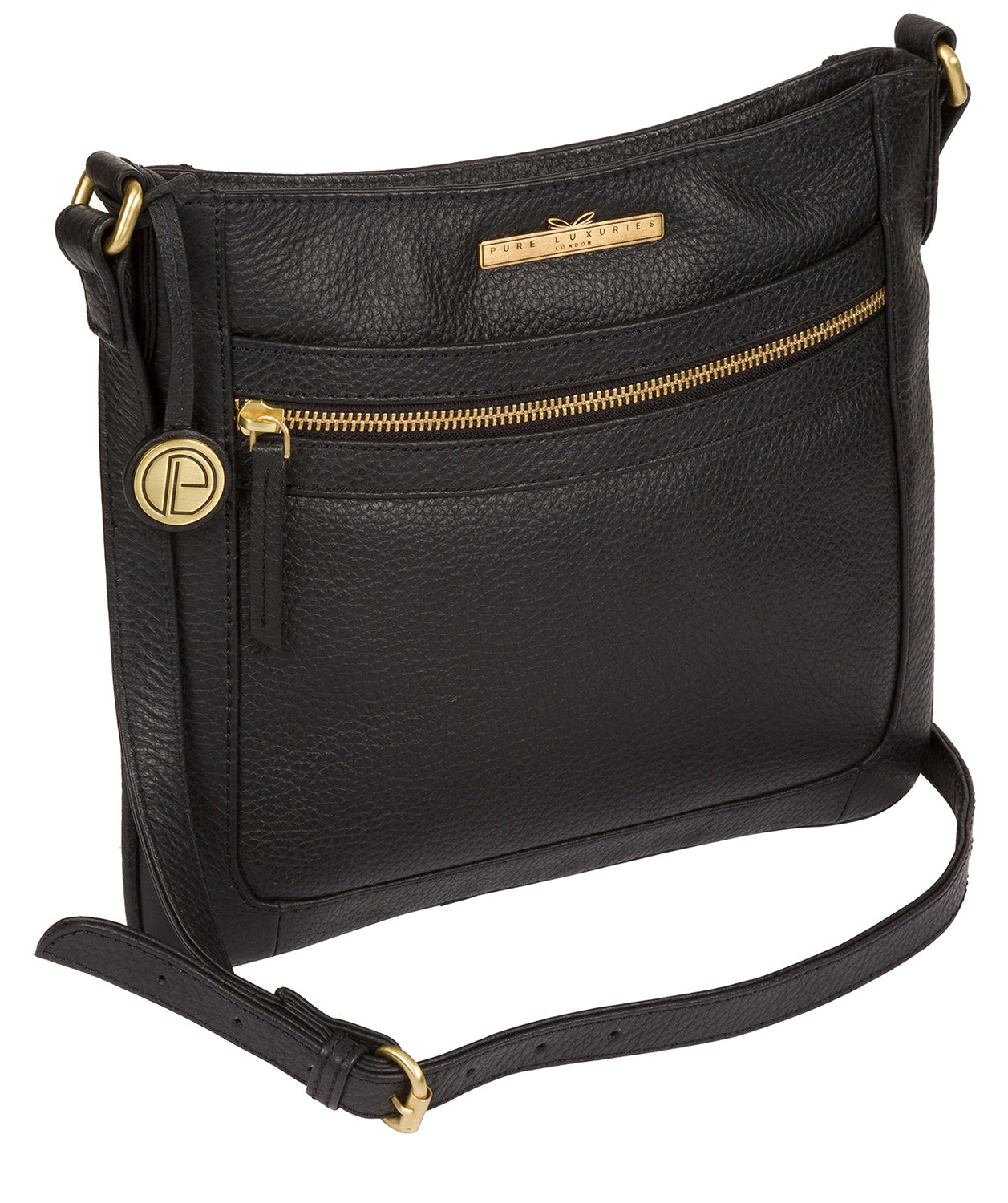 'Lily' Black Leather Cross Body Bag image 3