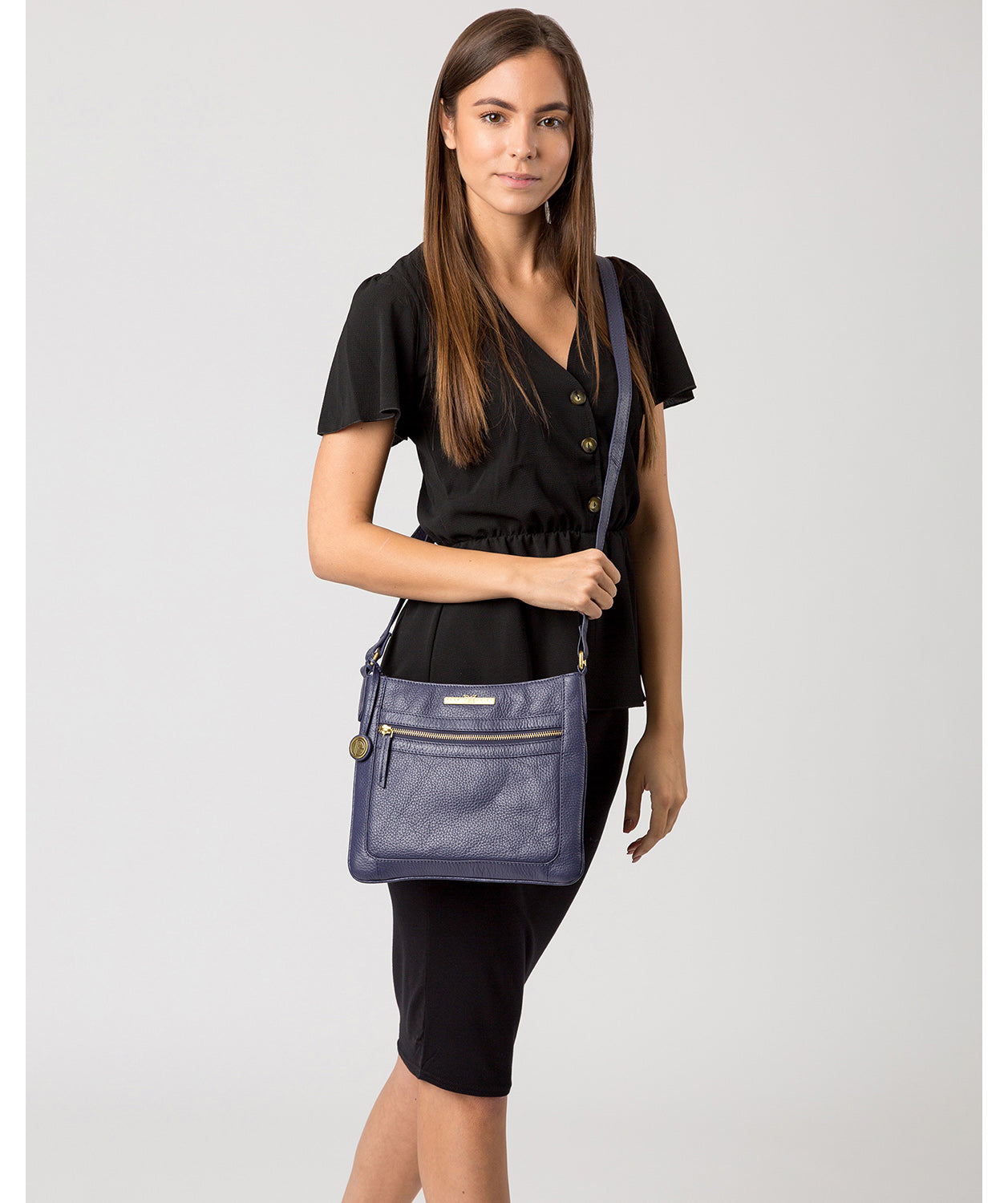 'Lily' Denim Leather Cross Body Bag