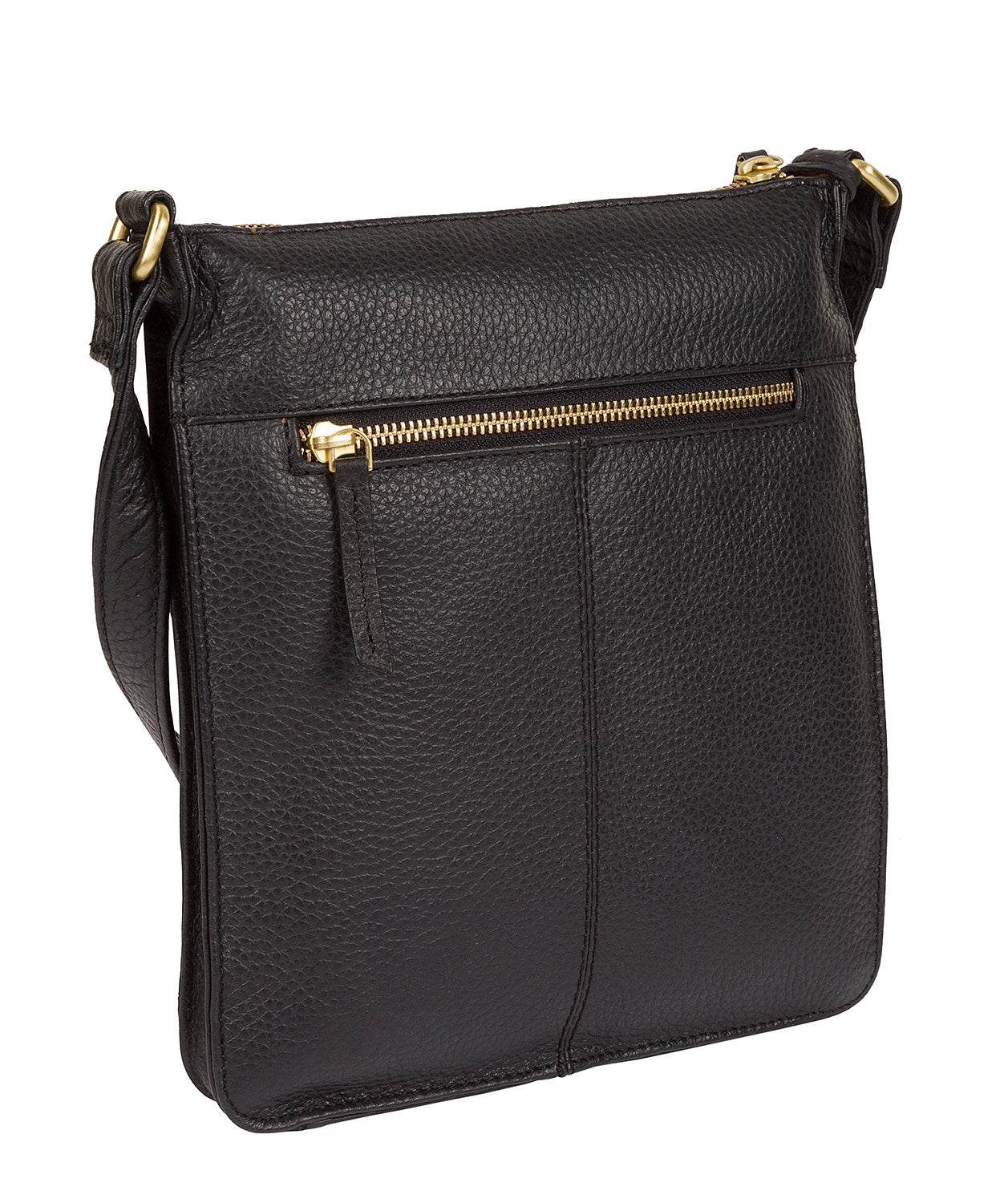 'Kaede' Black Leather Cross Body Bag