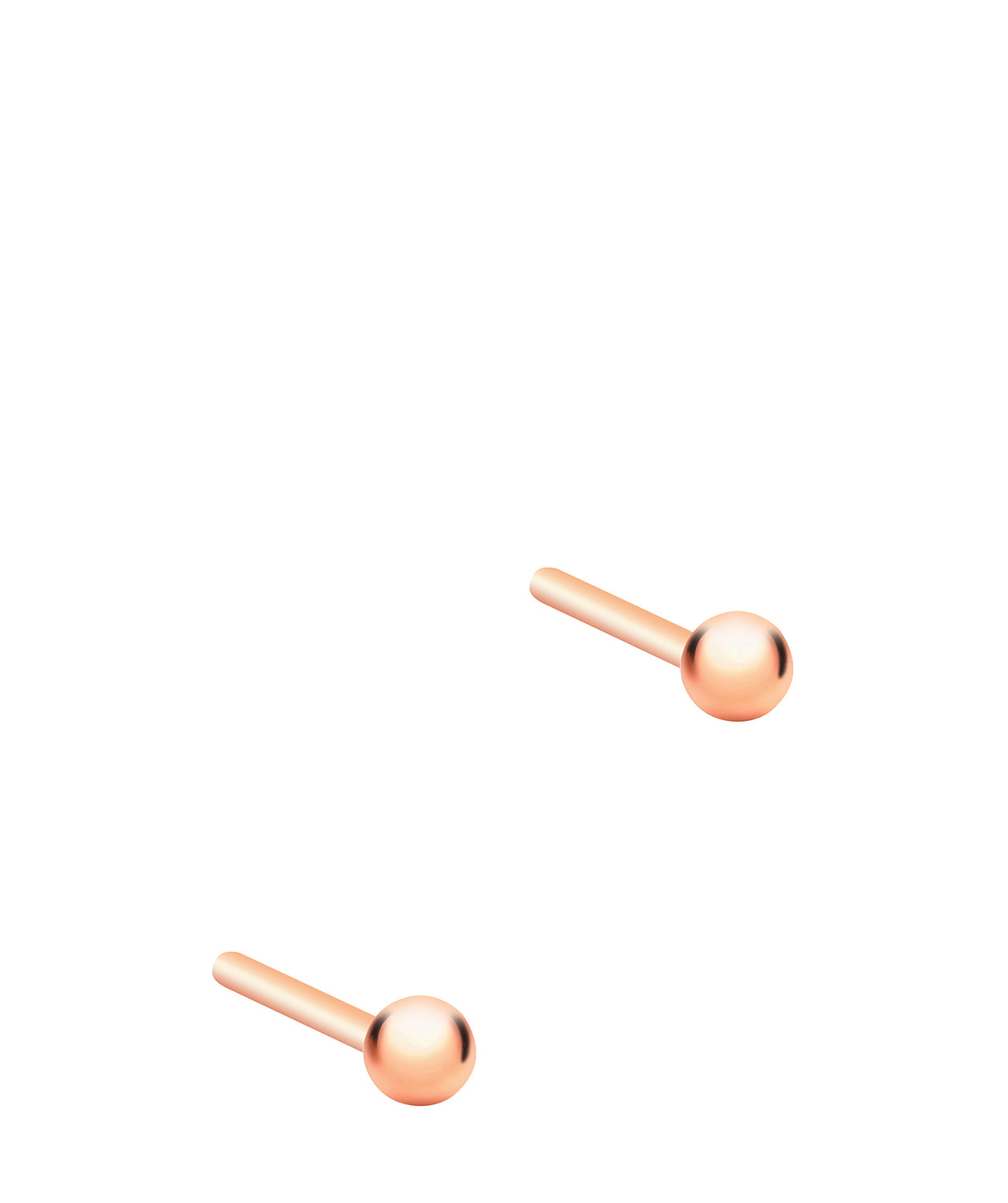 Gift Packaged 'Zulema' 18ct Rose Gold Plated 925 Silver Ball Stud Earrings