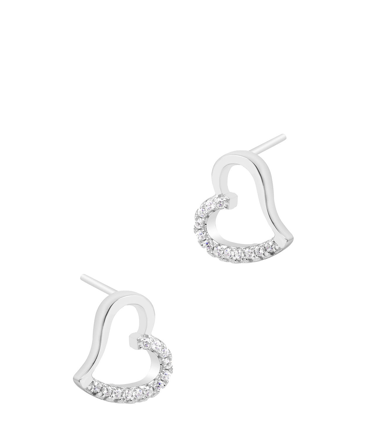 Gift Packaged 'Luisa' Rhodium Plated 925 Silver Heart Earrings