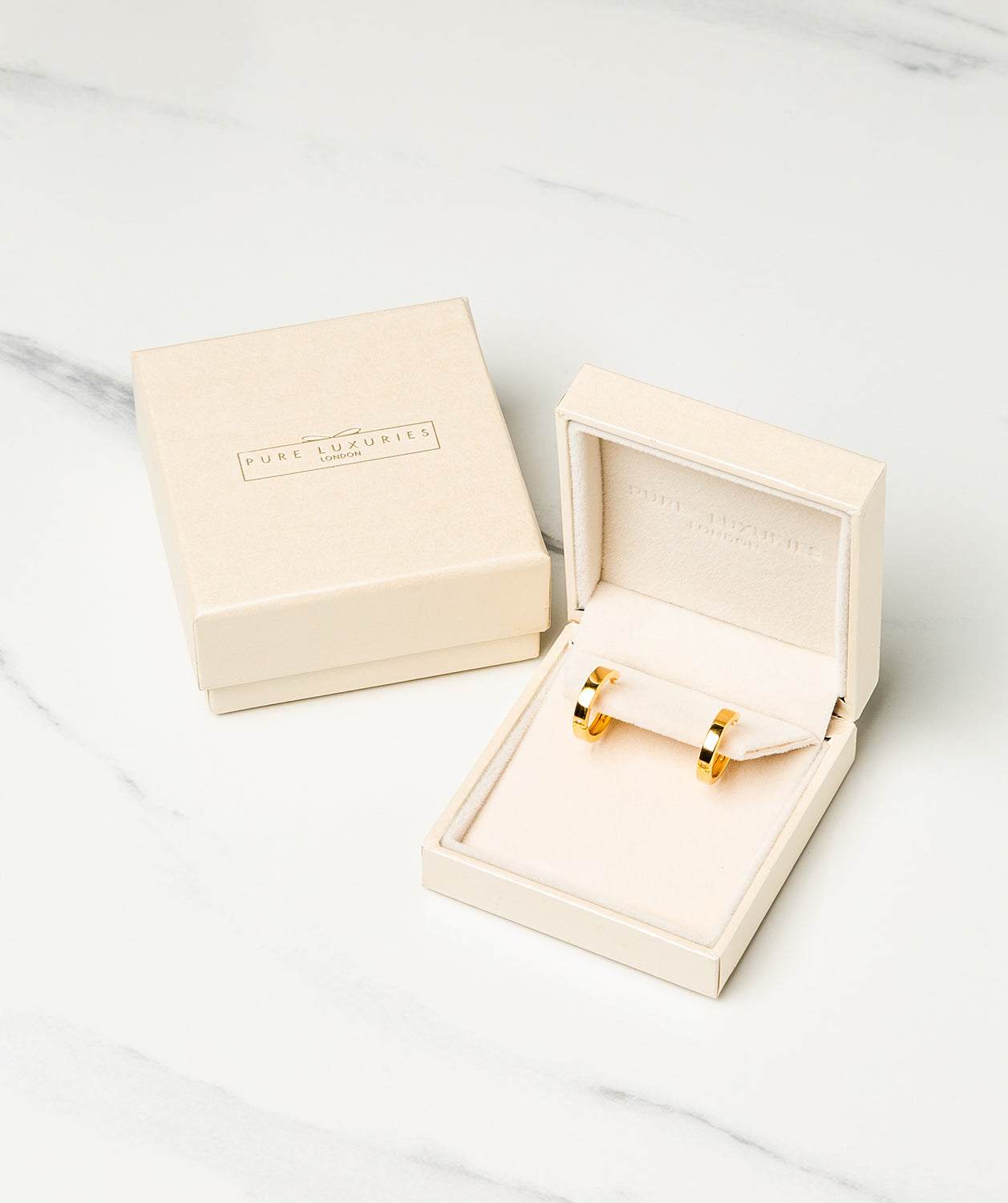 Gift Packaged 'Alura' 18ct Yellow Gold Plated 925 Silver Minimalist Hoop Earrings