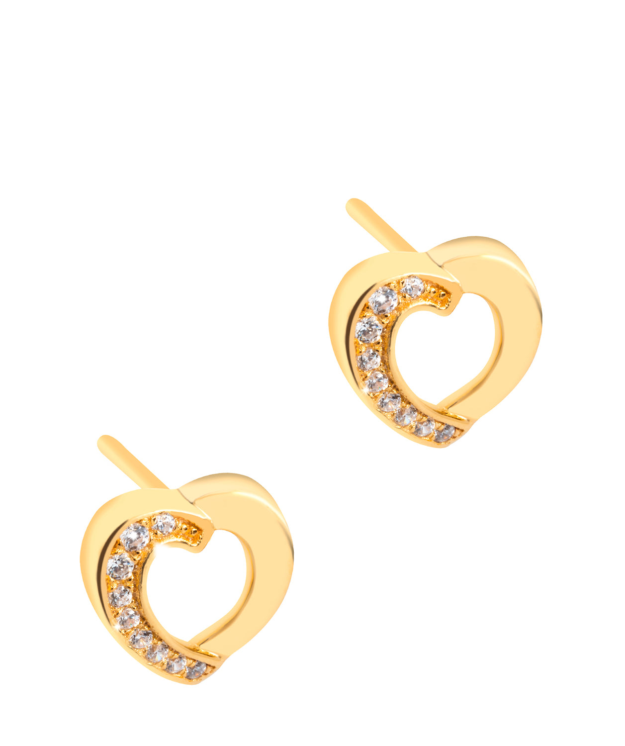 Gift Packaged 'Viviane' 18ct Yellow Gold Plated 925 Silver Heart Earrings