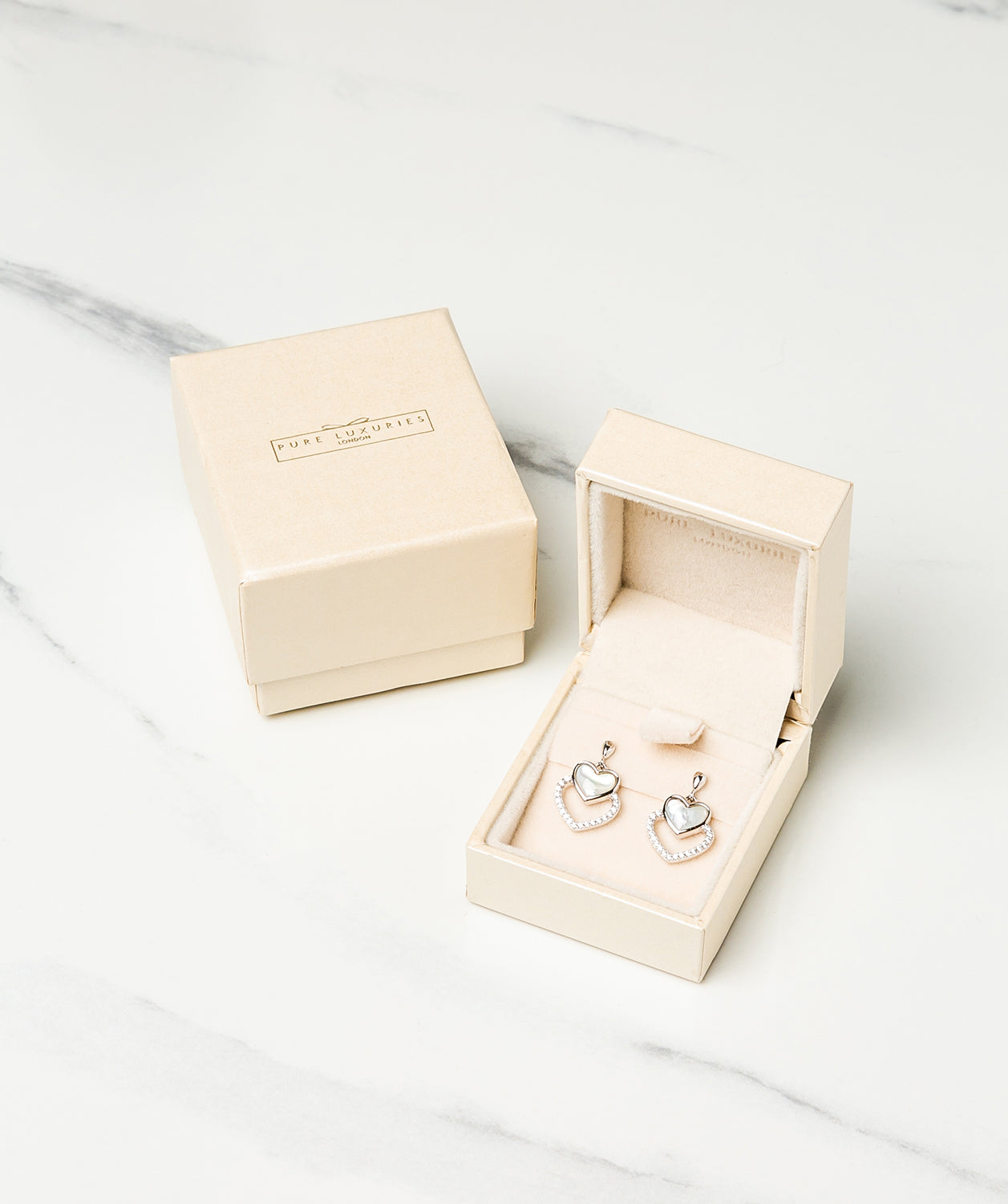 Gift Packaged 'Galli' 925 Silver & Shell Pearl Heart Earrings