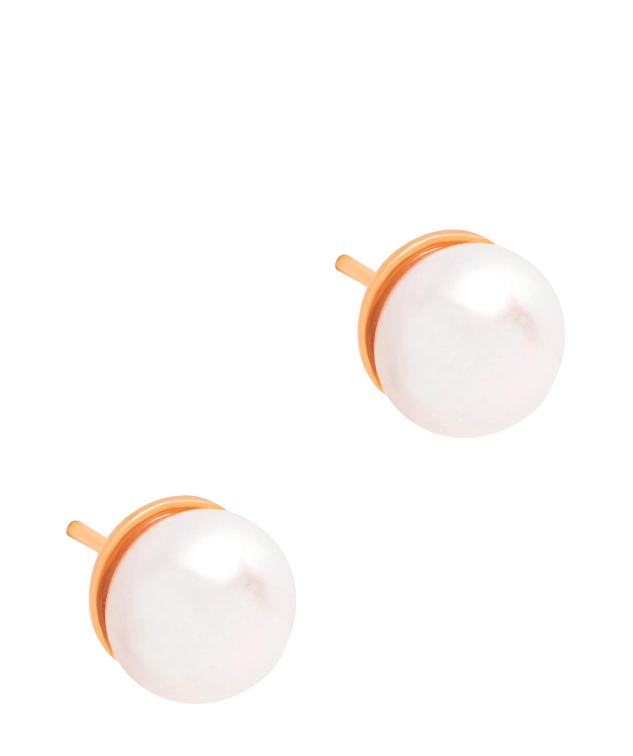 Gift Packaged 'Oberly' 18ct Rose Gold Plated 925 Silver & Freshwater Pearl Stud Earrings