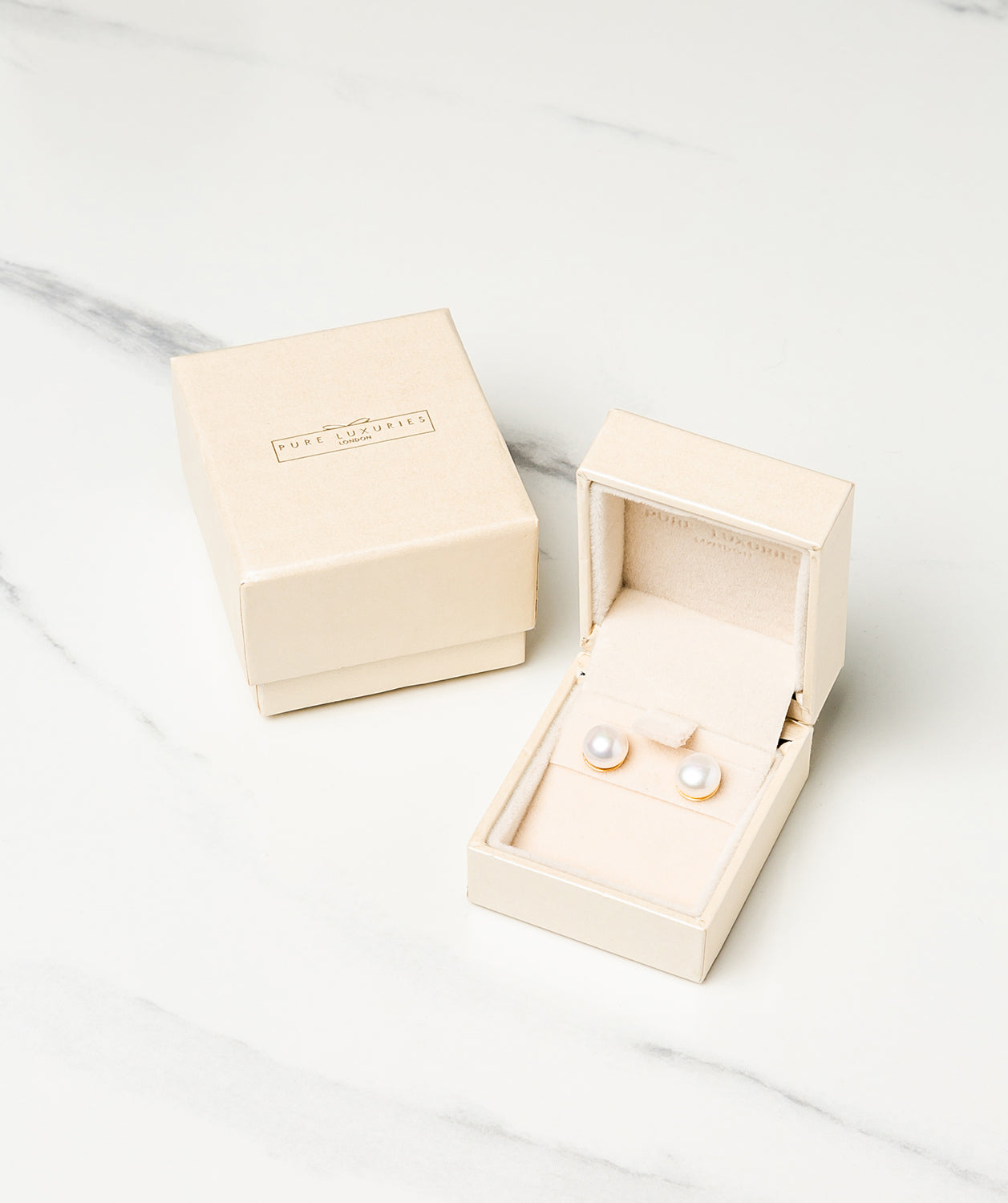 Gift Packaged 'Oberly' 18ct Yellow Gold Plated 925 Silver & Freshwater Pearl Stud Earrings