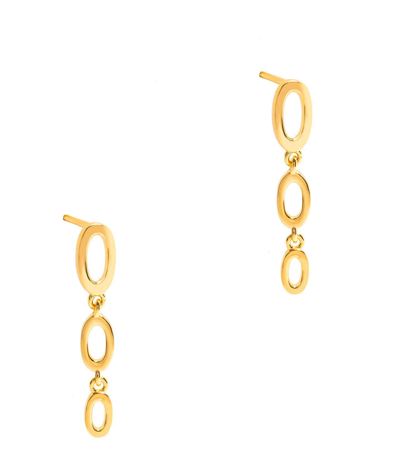 Gift Packaged 'Pedroni' 18ct Yellow Gold Plated 925 Silver Link Drop Earrings