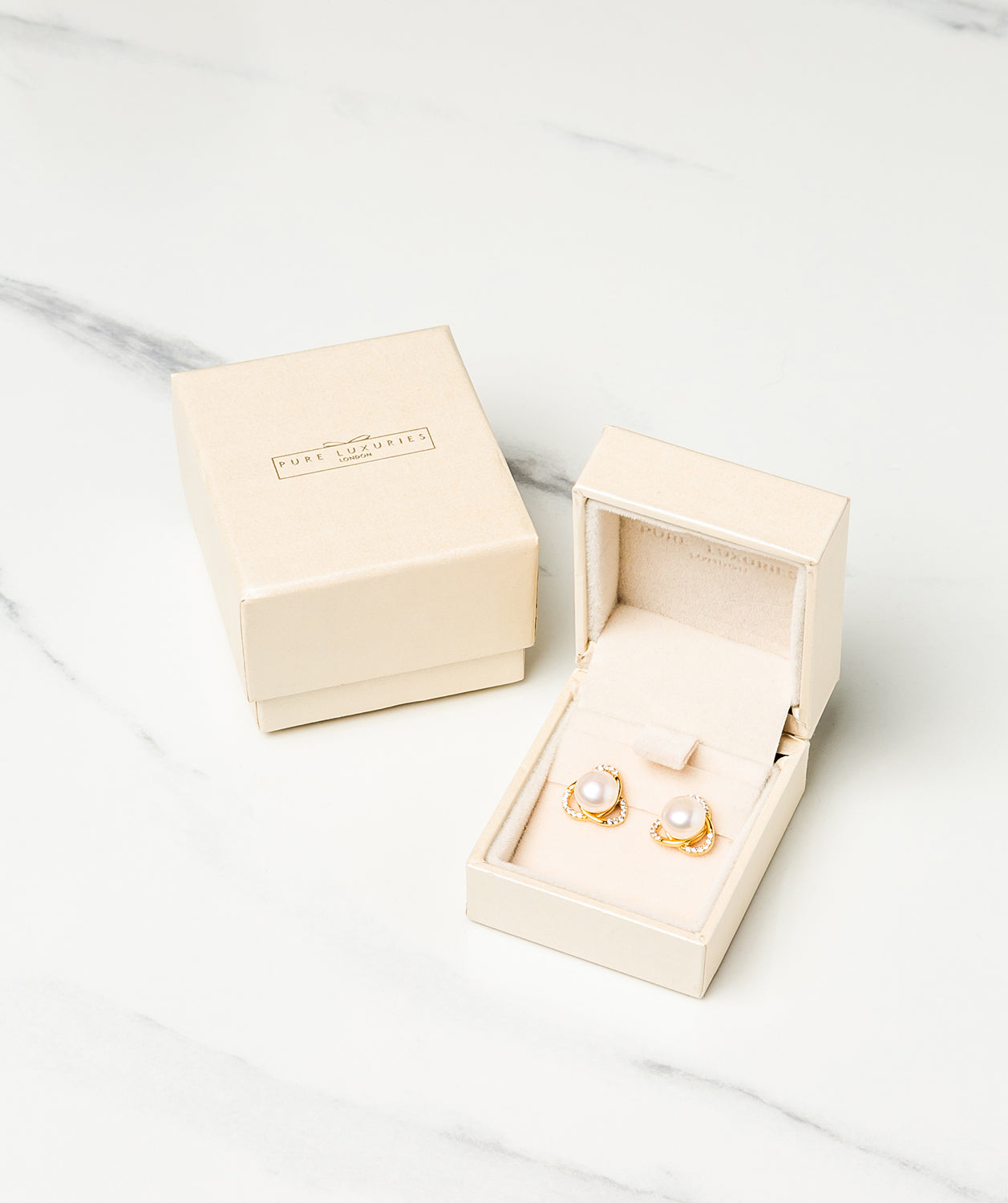 Gift Packaged 'Ortega' 18ct Yellow Gold Plated 925 Silver & Freshwater Pearl Earrings