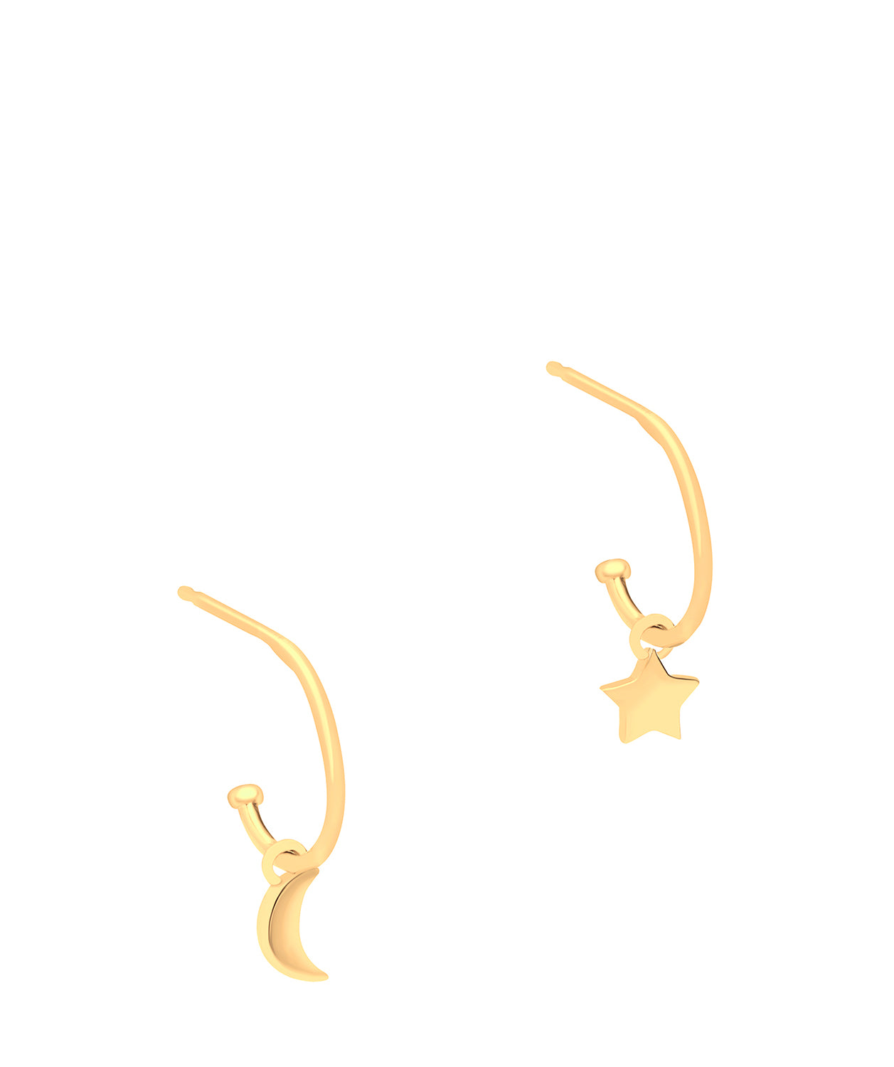 Gift Packaged 'Jacqueline' 18ct Yellow Gold Plated 925 Silver Star & Moon Hoop Earrings