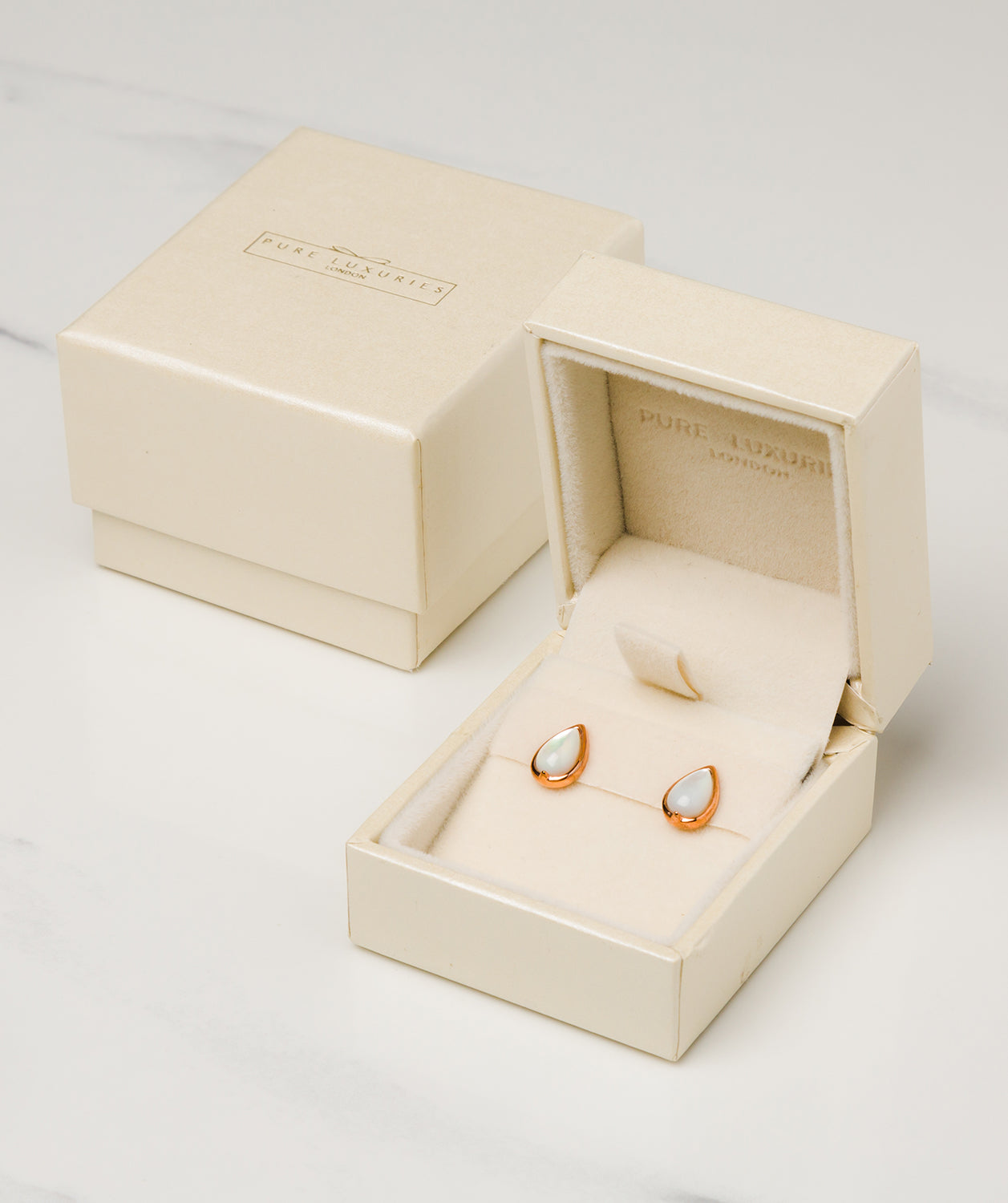 Gift Packaged 'Celine' 18ct Rose Gold Plated 925 Silver Teardrop Earrings