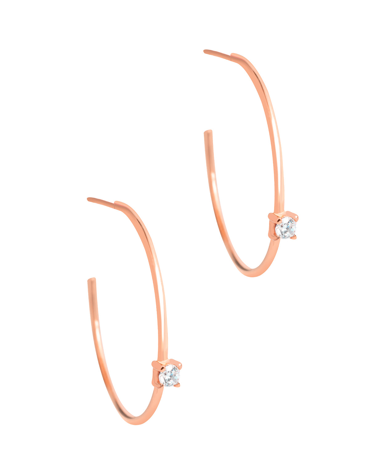 Gift Packaged 'Vilma' 18ct Rose Gold Plated 925 Silver Open Hoop Earrings