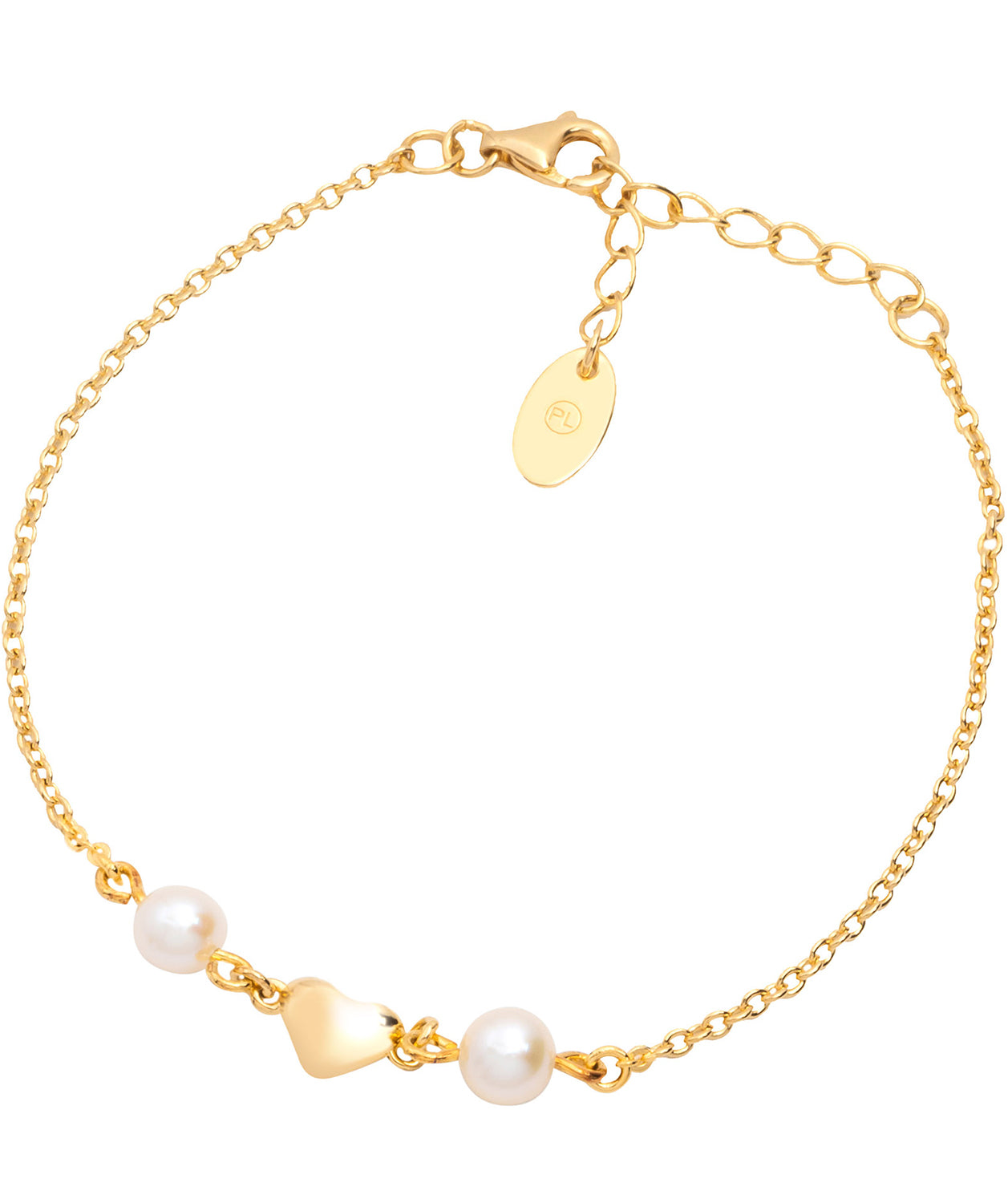 'Agenta' Yellow Gold Plated Sterling Silver Heart Bracelet Pure Luxuries London