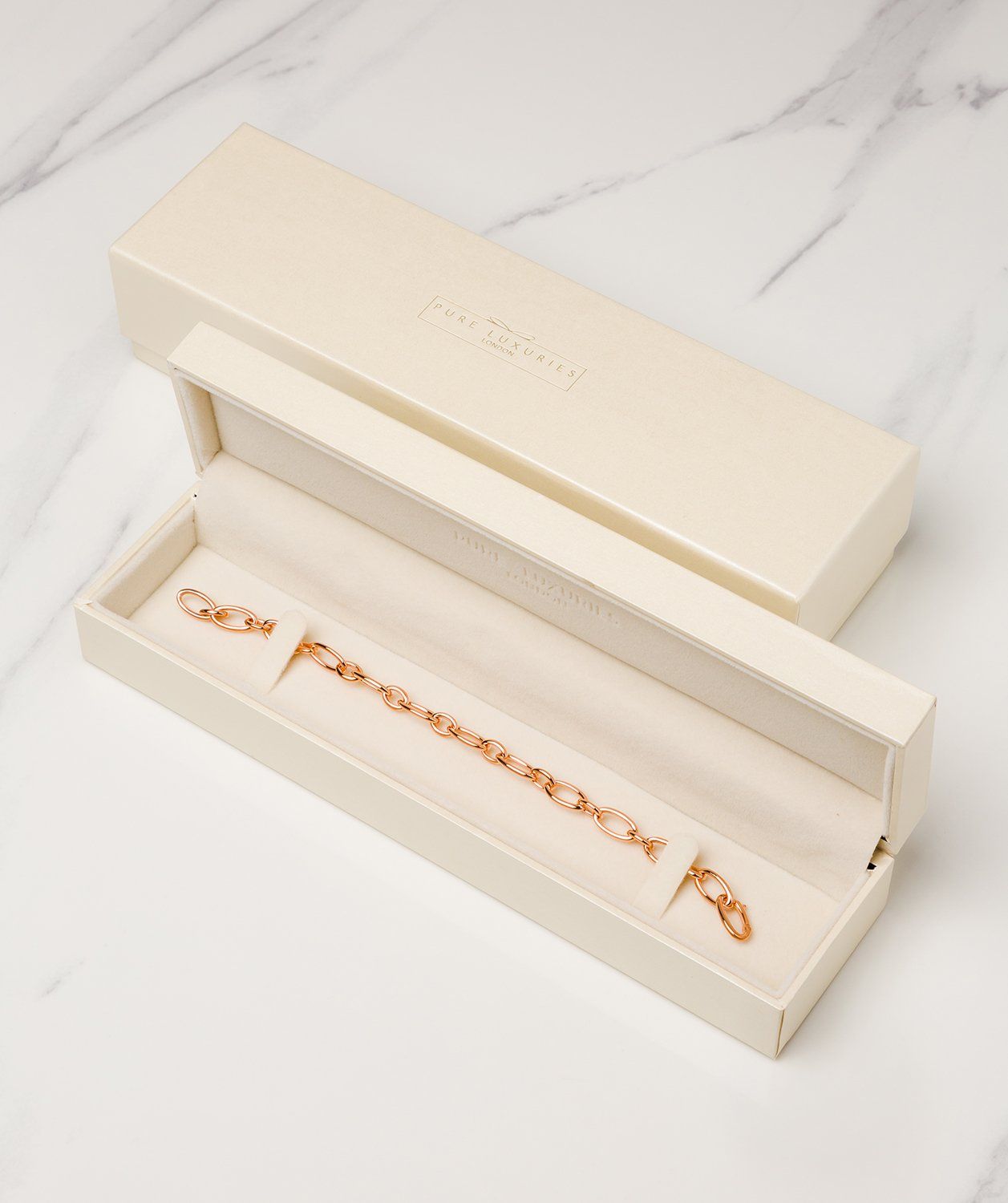 Gift Packaged 'Amalia' 18ct Rose Gold Plated 925 Silver Petite Link Bracelet