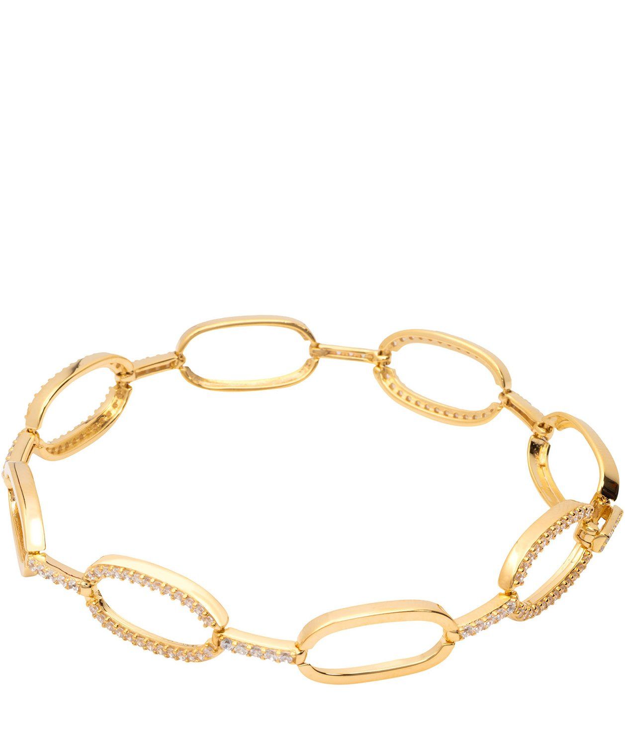 Gift Packaged 'Romilly' 18ct Yellow Gold Plated 925 Silver & Cubic Zirconia Bracelet Pure Luxuries London