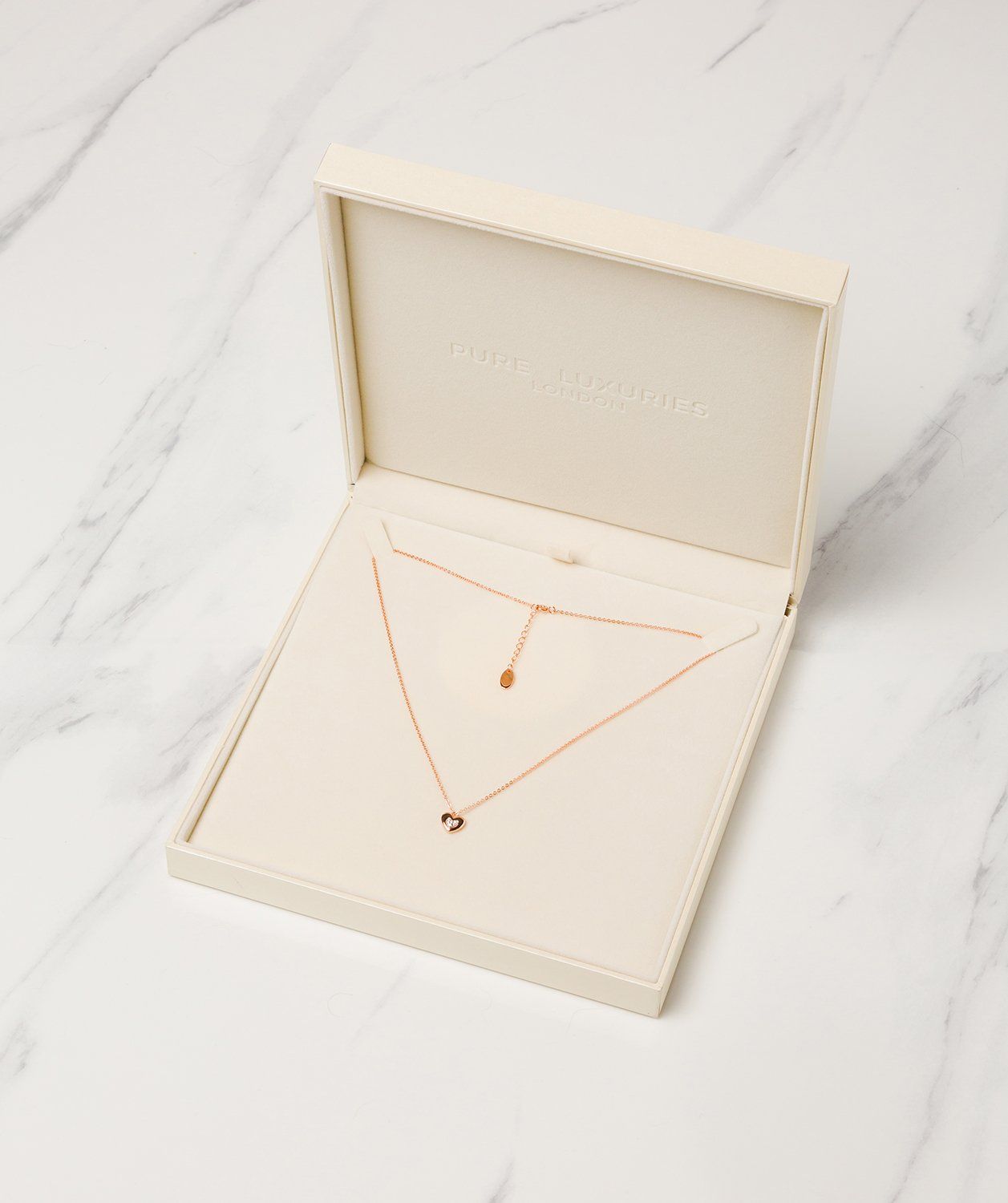 Gift Packaged 'Yelena' 18ct Rose Gold Plated 925 Silver & Cubic Zirconia Heart Necklace