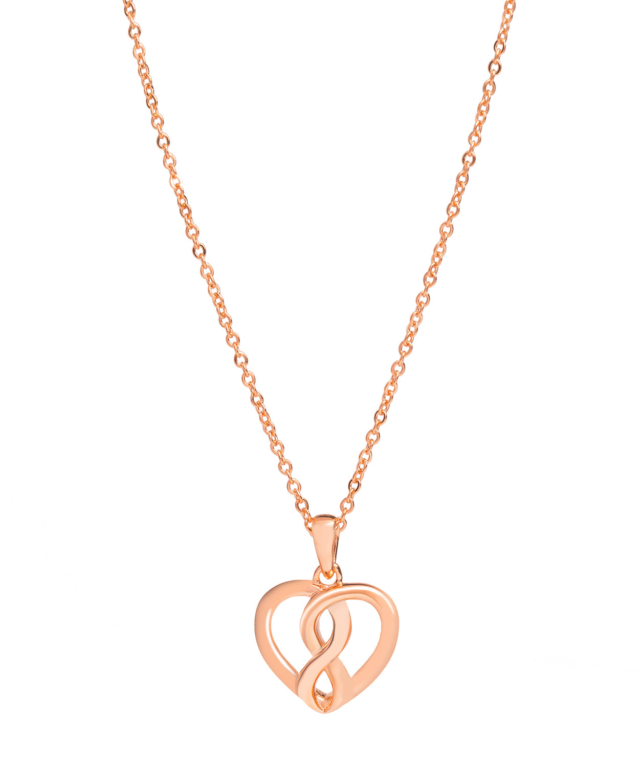 Gift Packaged 'Cirillo' 18ct Rose Gold Plated 925 Silver Woven Heart Necklace