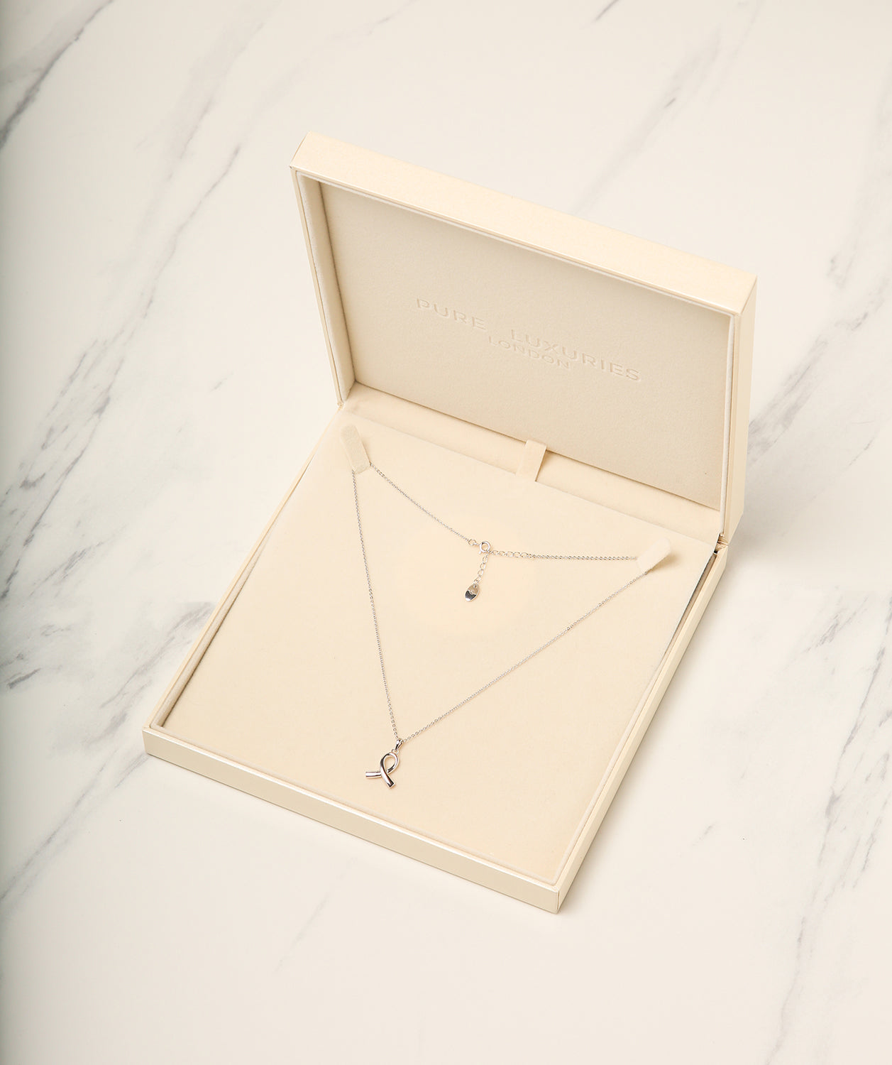 Gift Packaged 'Anson' 925 Silver Ribbon Design Necklace