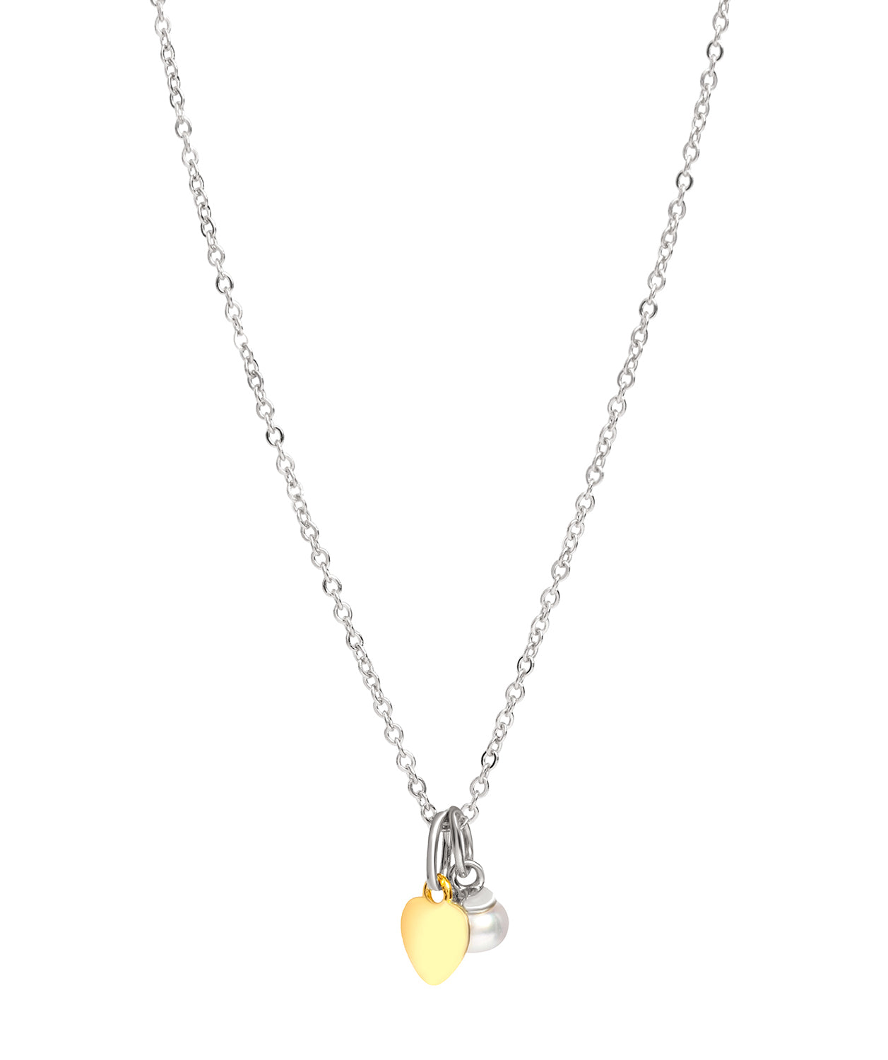 Gift Packaged 'Fonseca' 925 Silver & 18ct Yellow Gold Plated 925 Silver with Freshwater Pearl Necklace