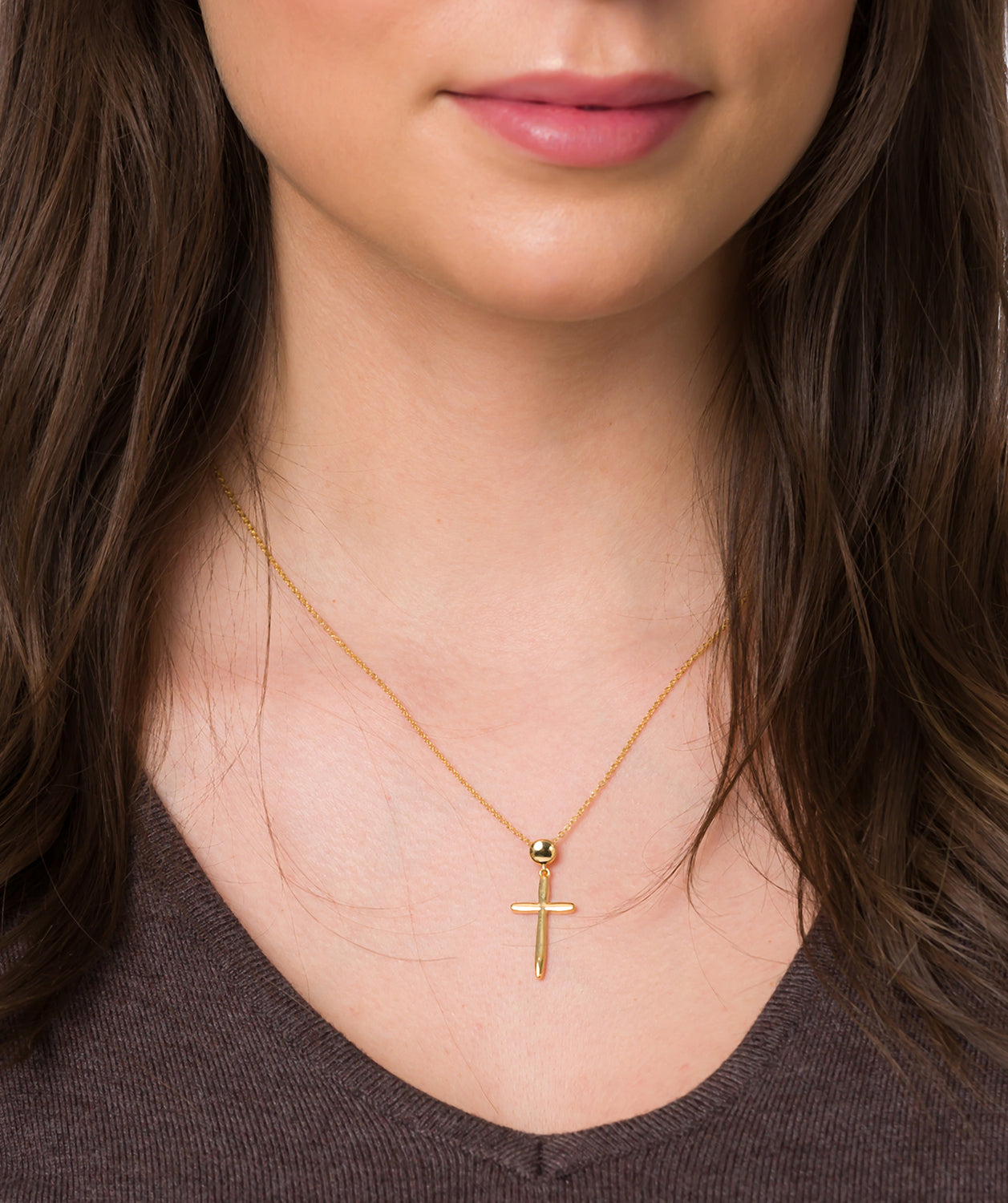 Gift Packaged 'Moraz' 18ct Yellow Gold Plated 925 Silver Cross Pendant Necklace