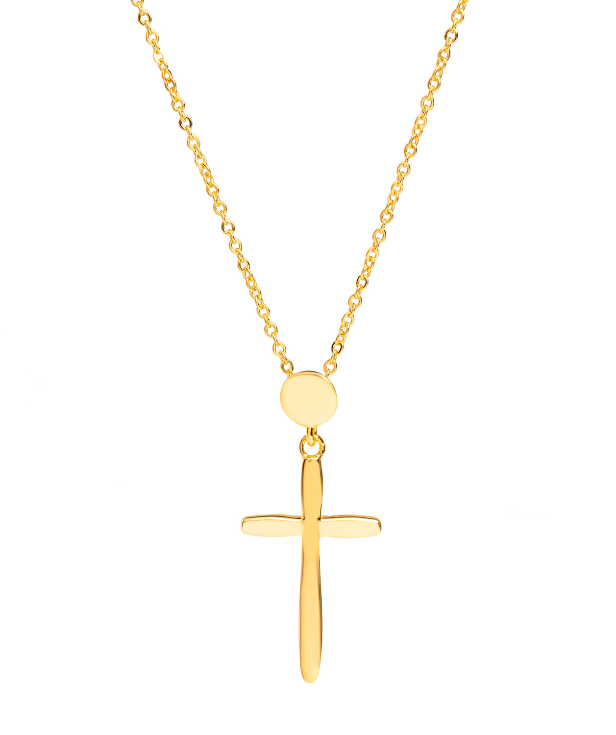 Gift Packaged 'Moraz' 18ct Yellow Gold Plated 925 Silver Cross Pendant Necklace