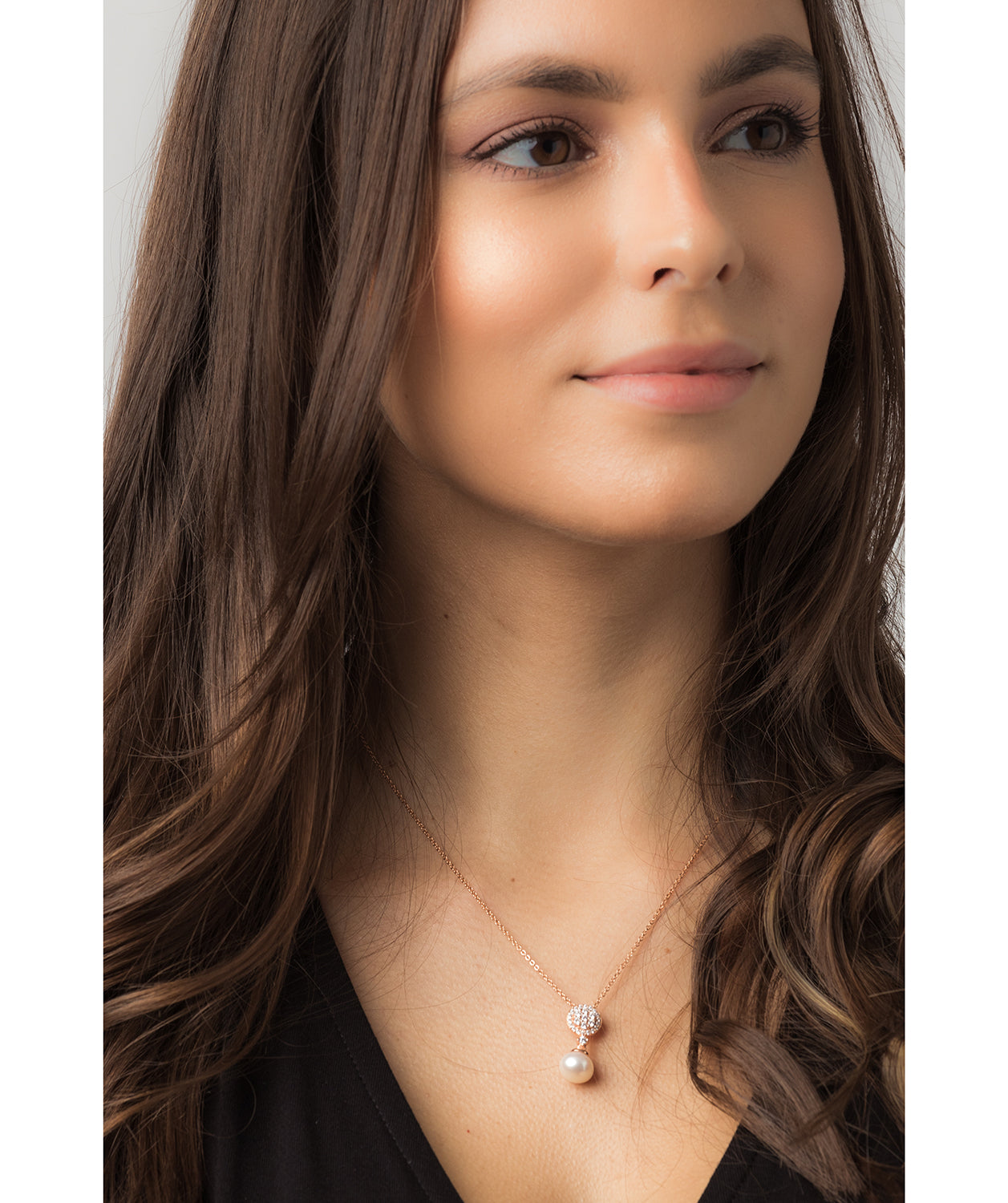 Gift Packaged 'Andress' 18ct Rose Gold Plated 925 Silver & Cubic Ziconia Necklace