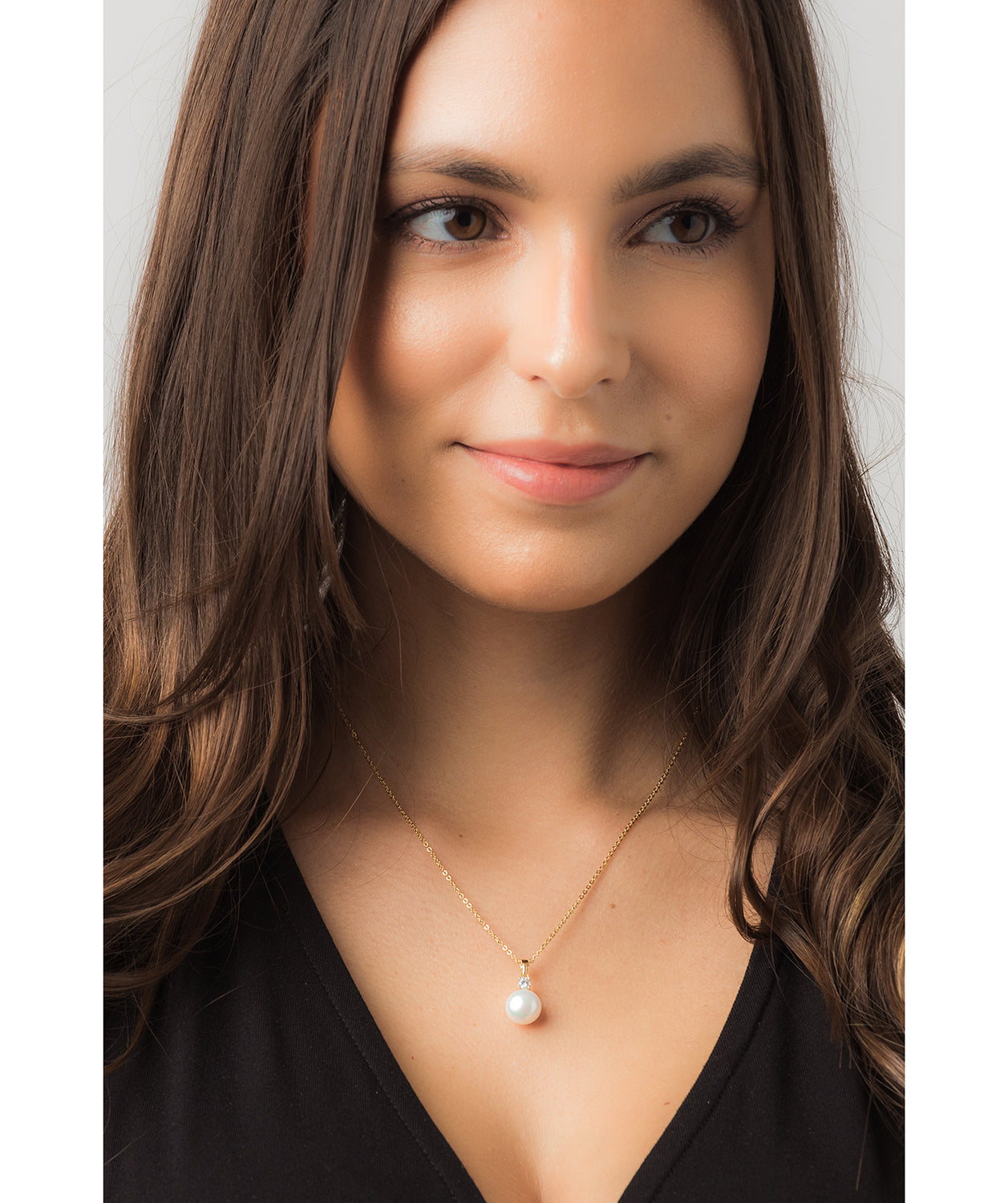 Gift Packaged 'Seville' 18ct Yellow Gold Plated 925 Silver, Pearl & Cubic Zirconia Necklace