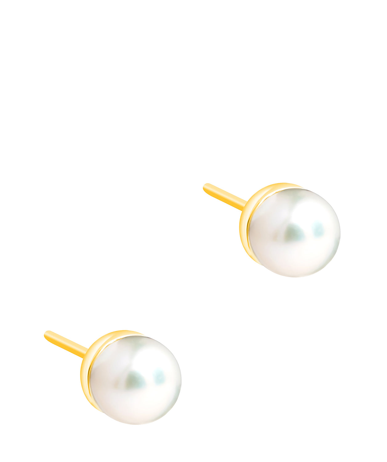 Gift Packaged 'Laval' 18ct Yellow Gold Plated 925 Silver & Freshwater Pearl Stud Earrings