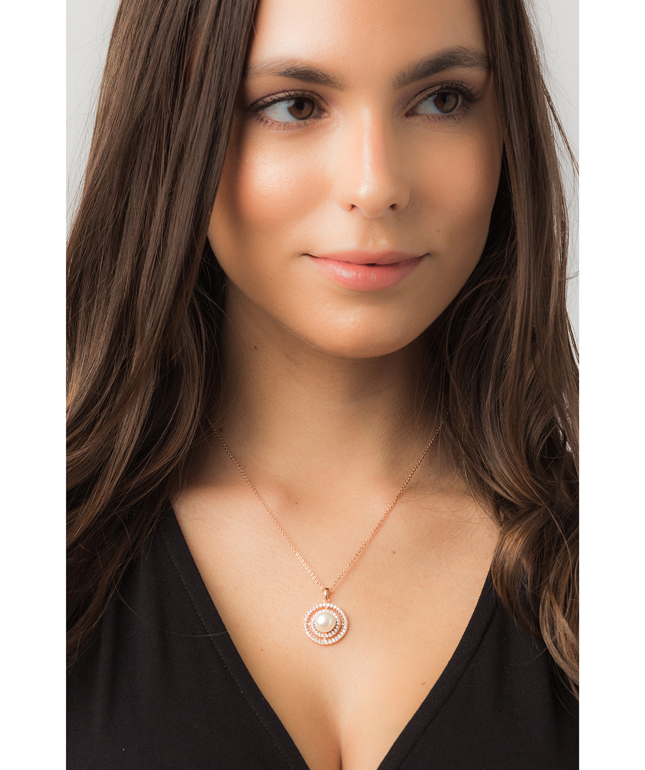 Gift Packaged 'Valverde' 18ct Rose Gold Plated 925 Silver Cubic Zirconia Necklace