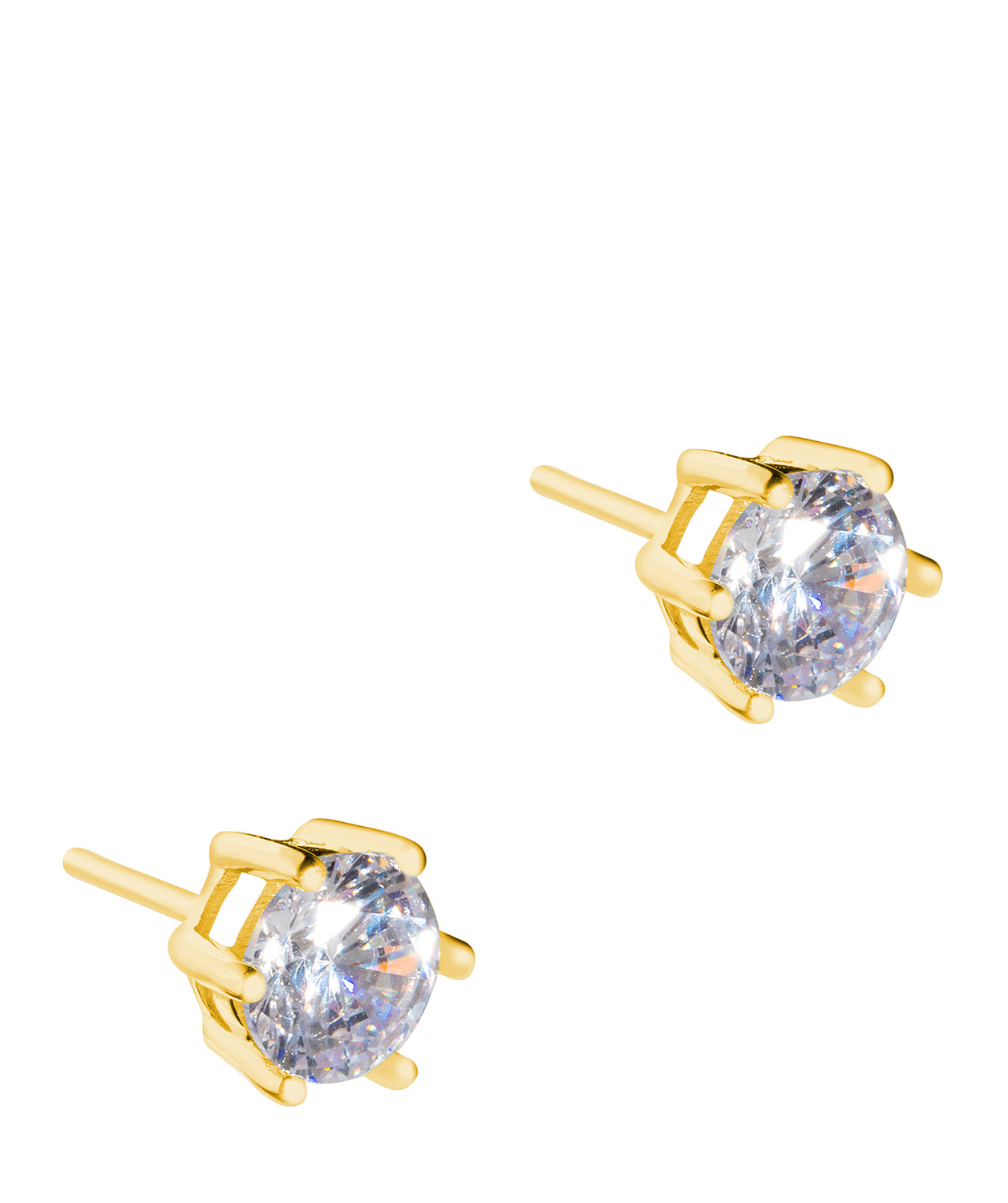 Gift Packaged 'Emiko' 18ct Yellow Gold Plated 925 Silver and Cubic Zirconia Stud Earrings