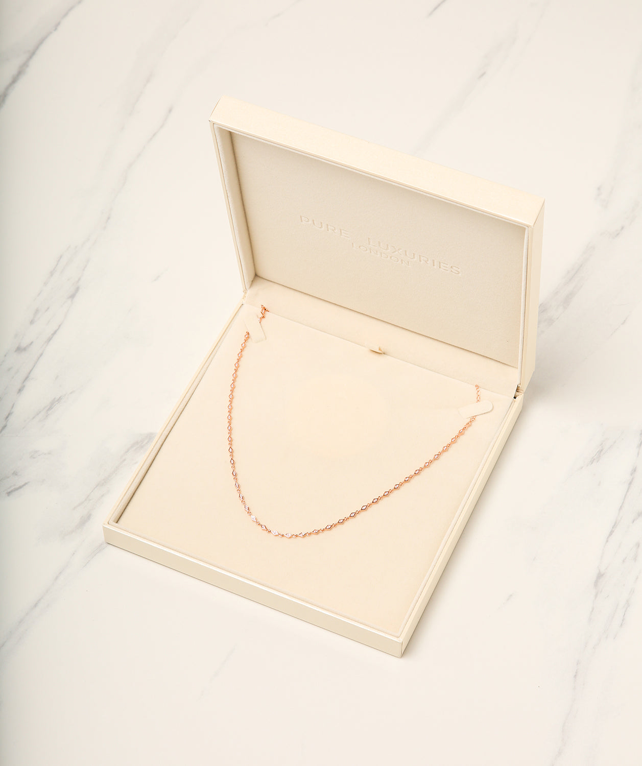 Gift Packaged 'Piccard' 18ct Rose Gold Plated 925 Silver & Cubic Zirconia Necklace