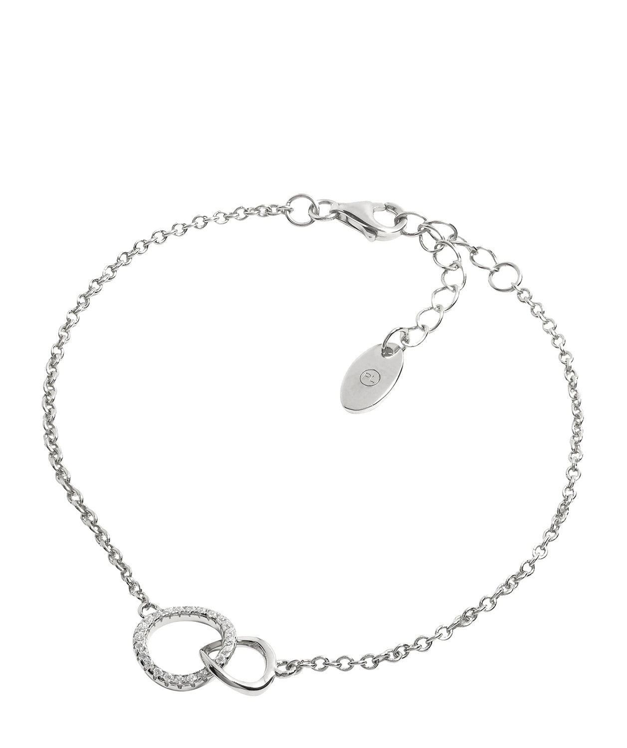 Gift Packaged 'Zeller' Rhodium Plated 925 Silver Linked Circle Bracelet