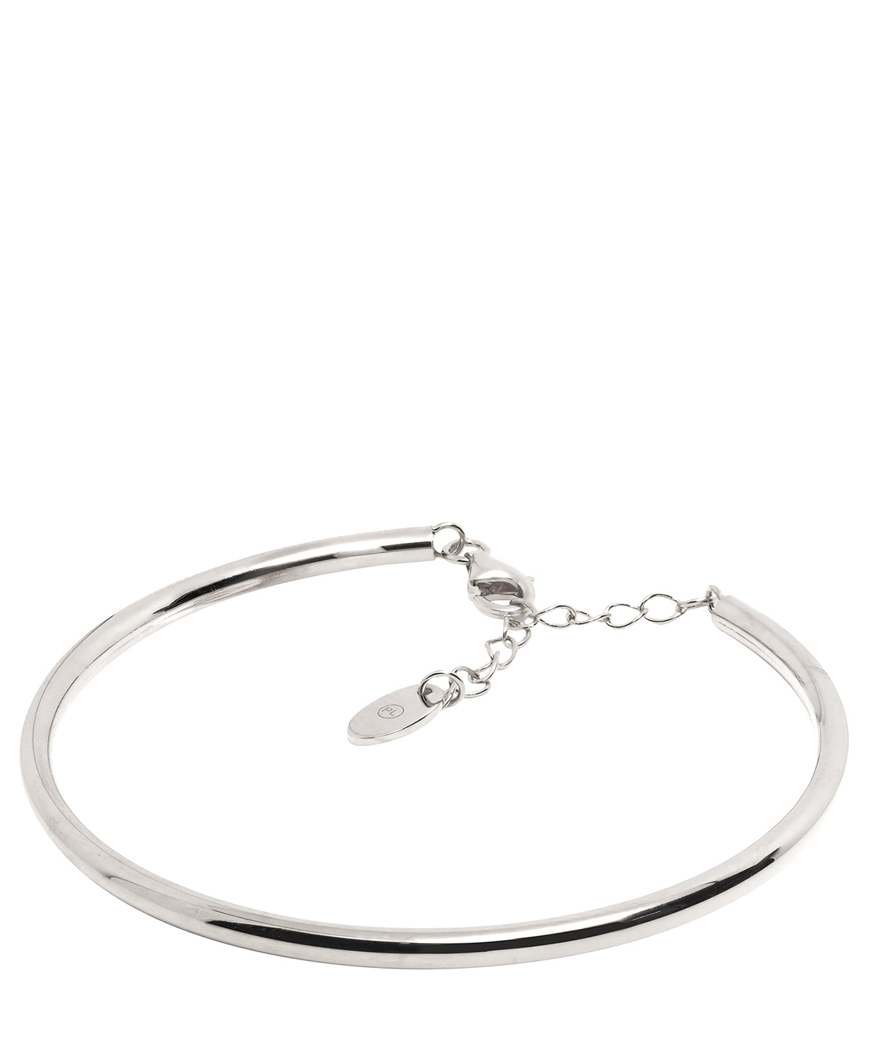 Gift Packaged 'Caspari' Rhodium Plated 925 Silver Minimalist Bangle