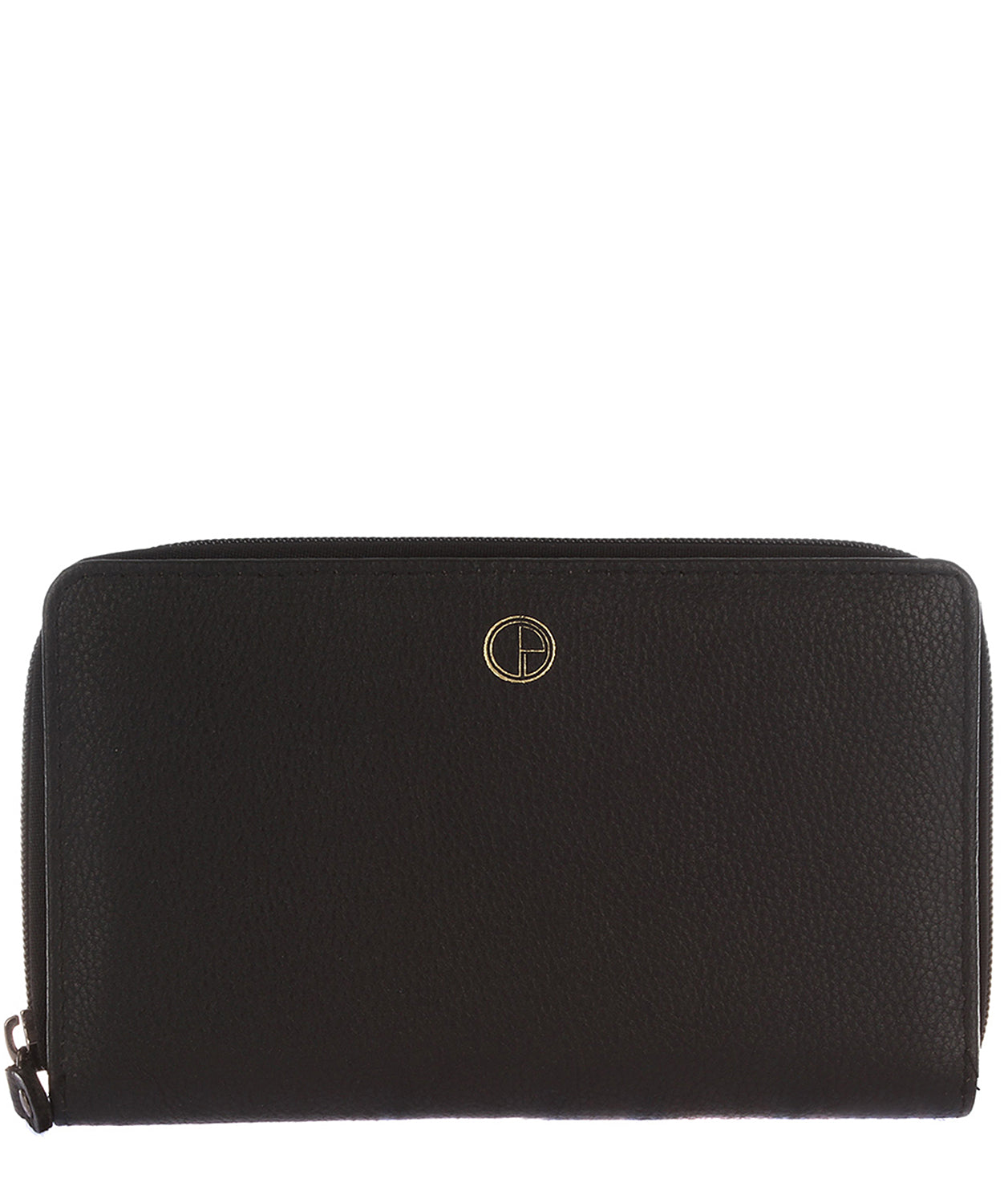 'Primrose' Soft Black Leather Zip-Round Purse Pure Luxuries London