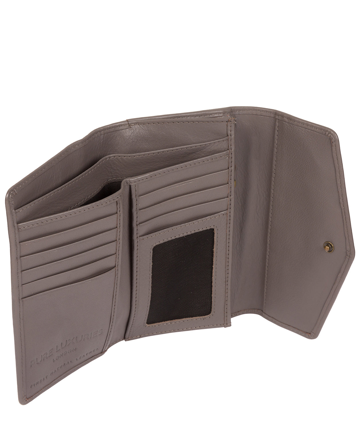 'Polly' Taupe Grey Leather RFID Purse