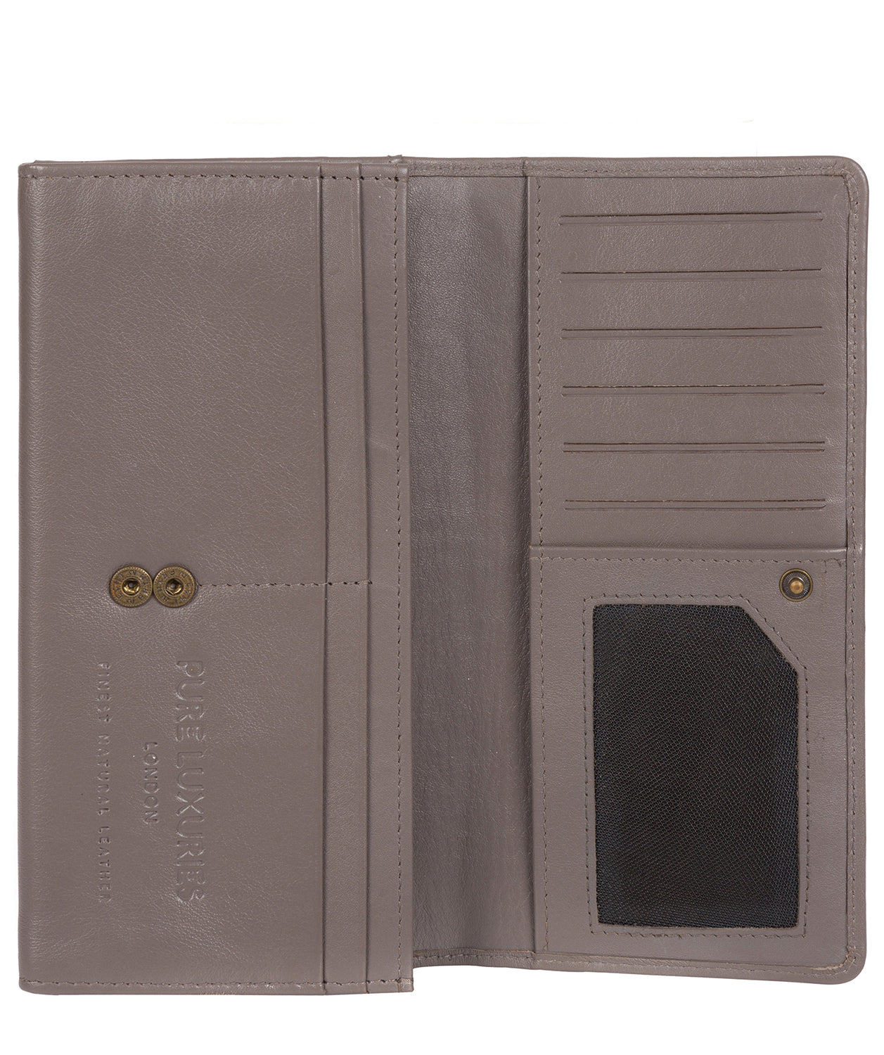 'Honor' Taupe Grey Leather 16-Card RFID Purse image 6