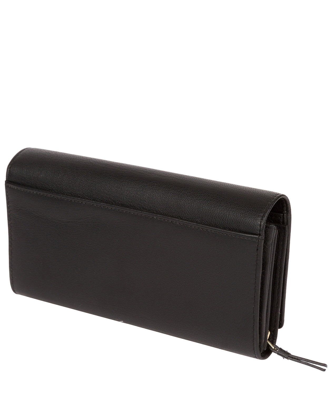 'Kite' Black Leather Tri-Fold Purse Pure Luxuries London