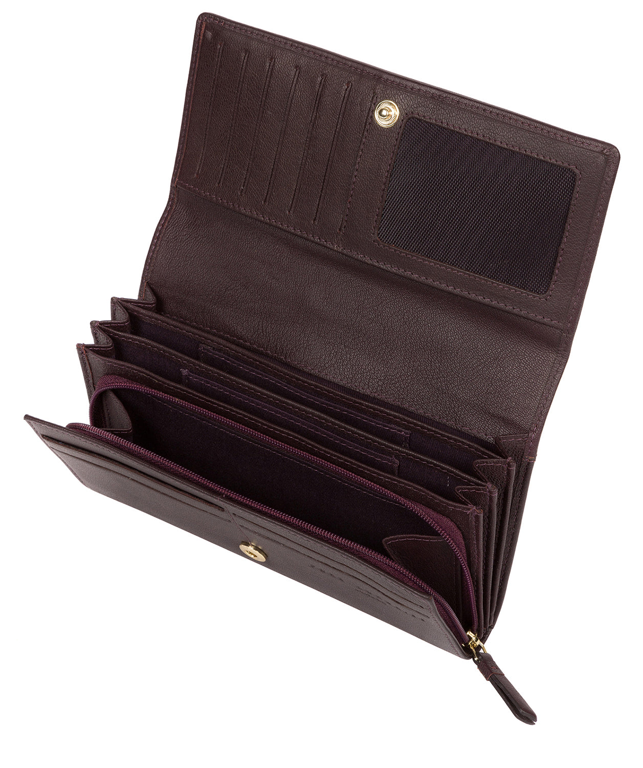 'Kite' Plum Leather Tri-Fold Purse image 4