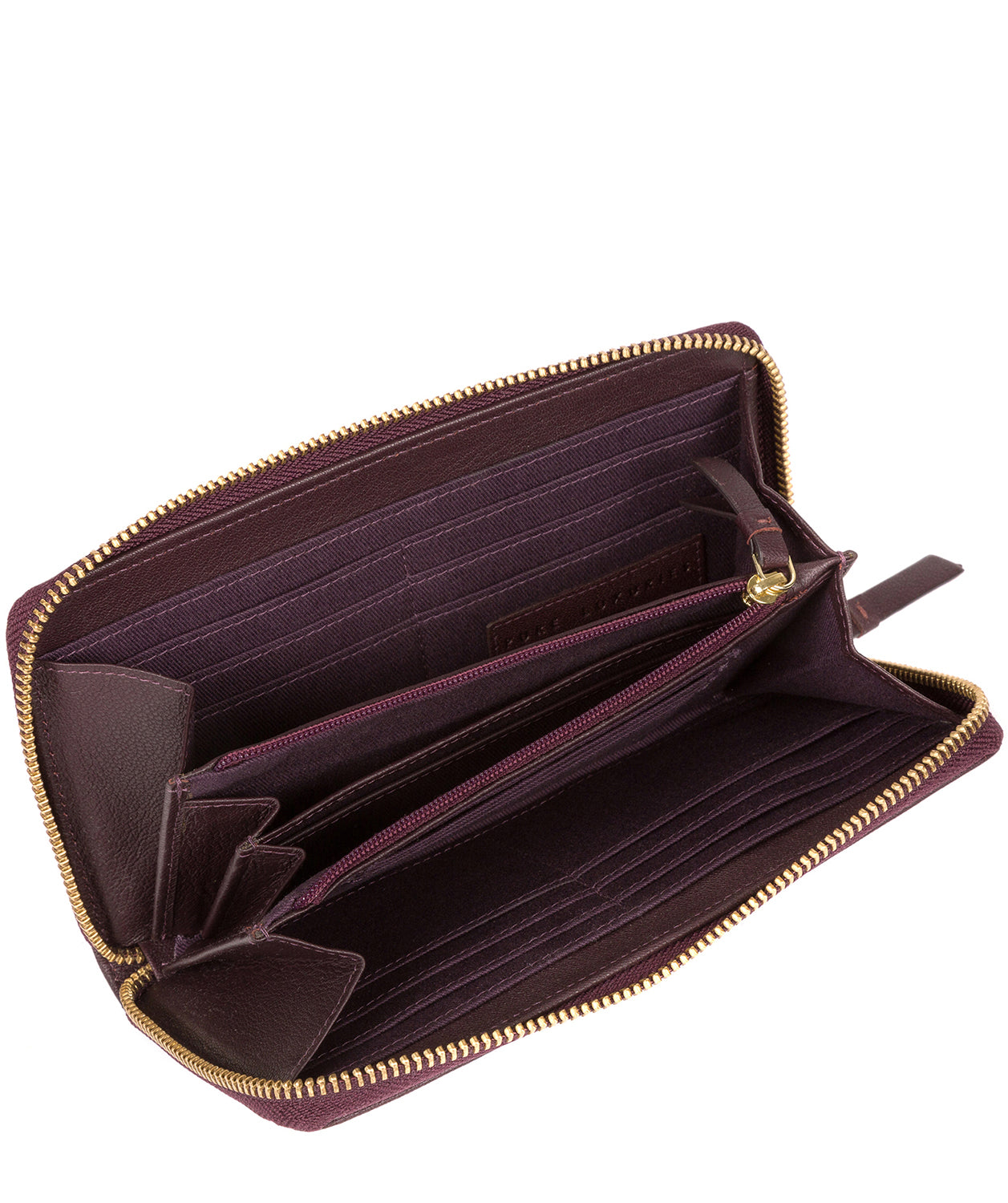 'Robin' Plum Leather Zip Round Purse image 4