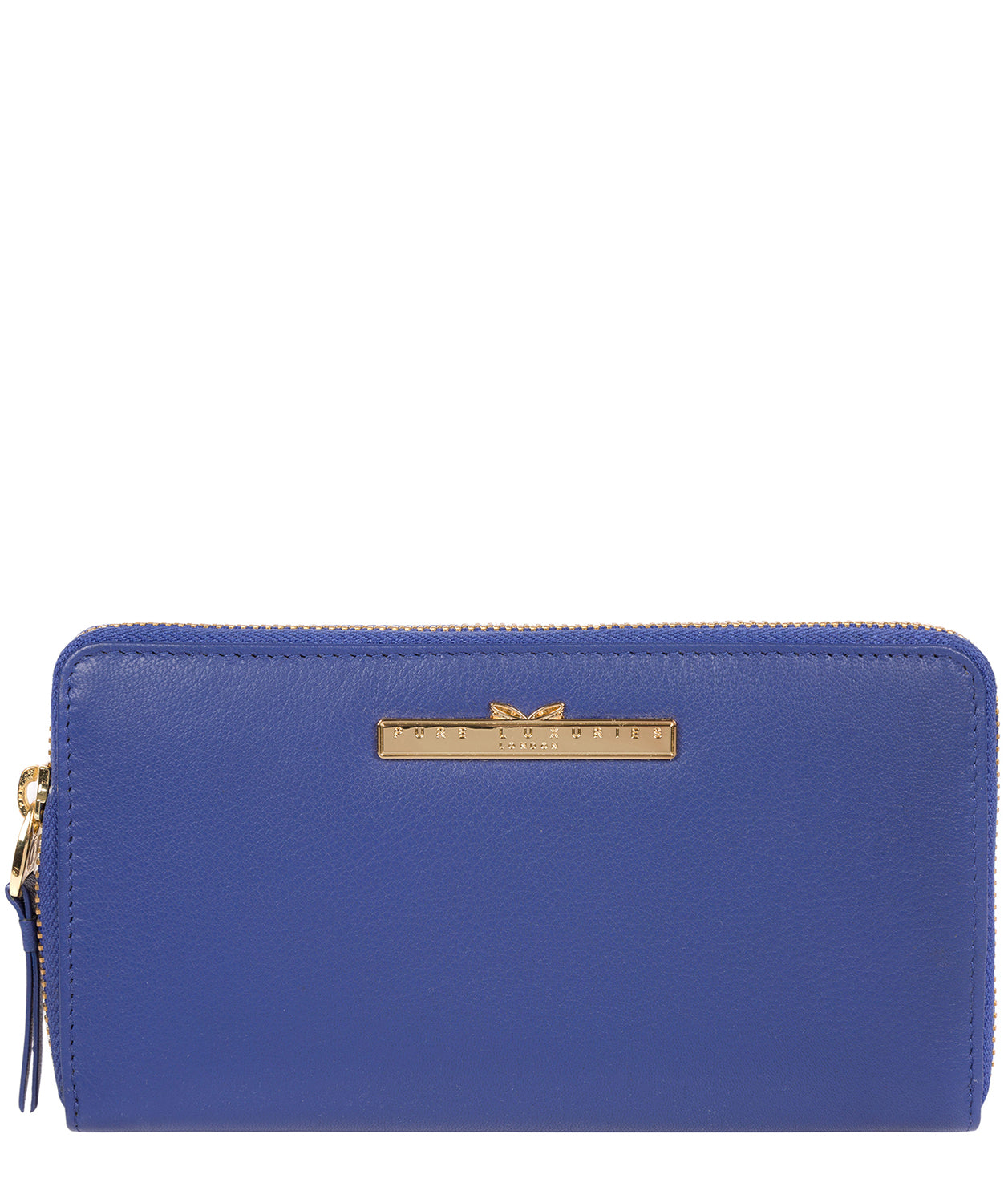 'Robin' Royal Blue Leather Zip Round Purse image 1