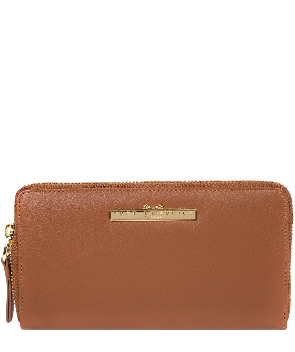 'Robin' Tan Leather Zip Round Purse image 1