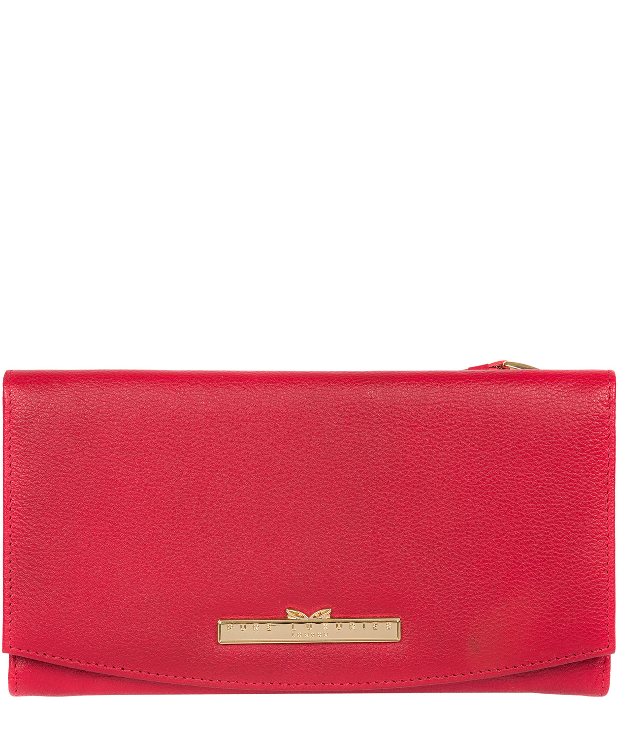 'Lark' Barbados Cherry Leather Tri-Fold Purse image 1