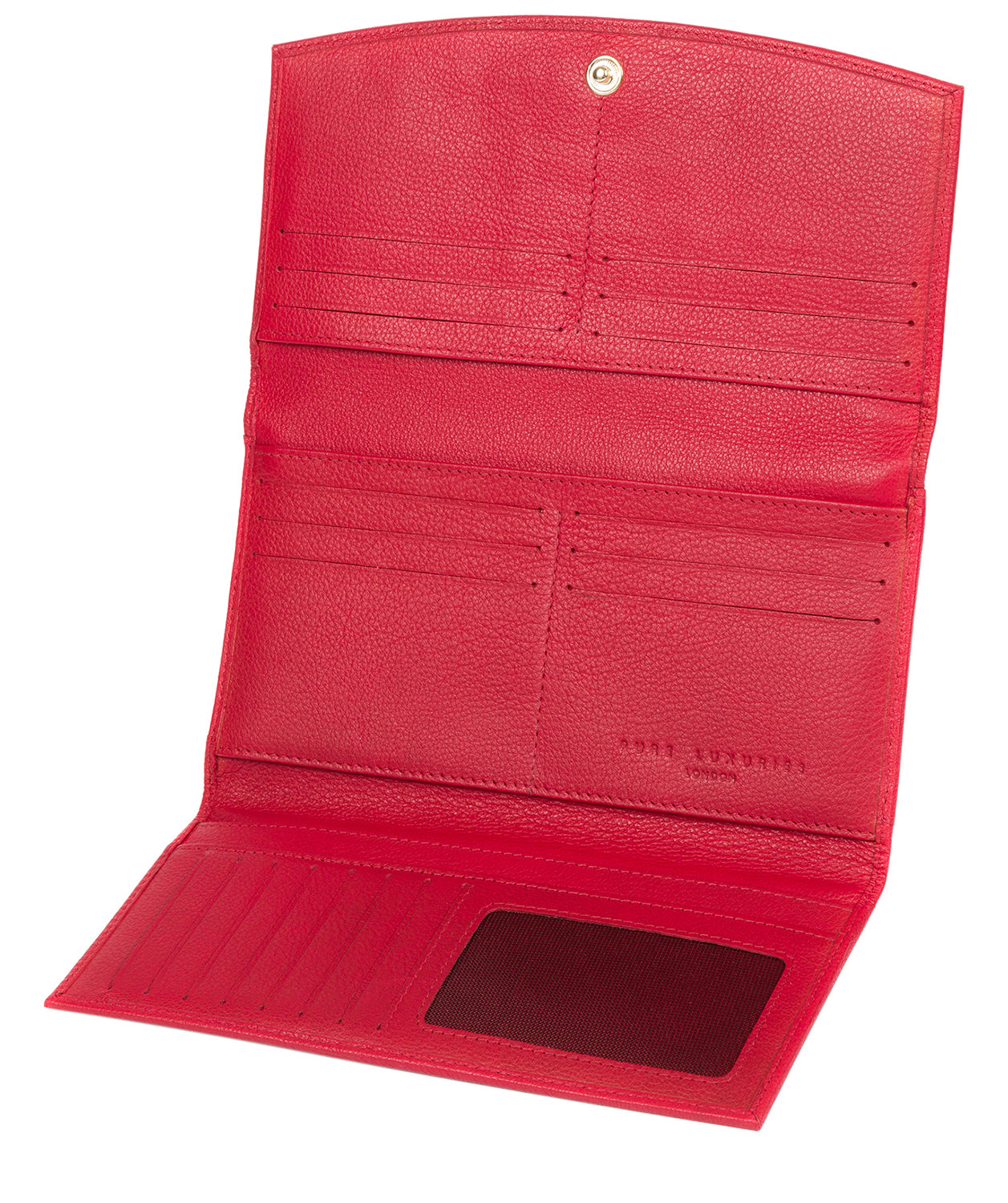 'Lark' Barbados Cherry Leather Tri-Fold Purse image 4