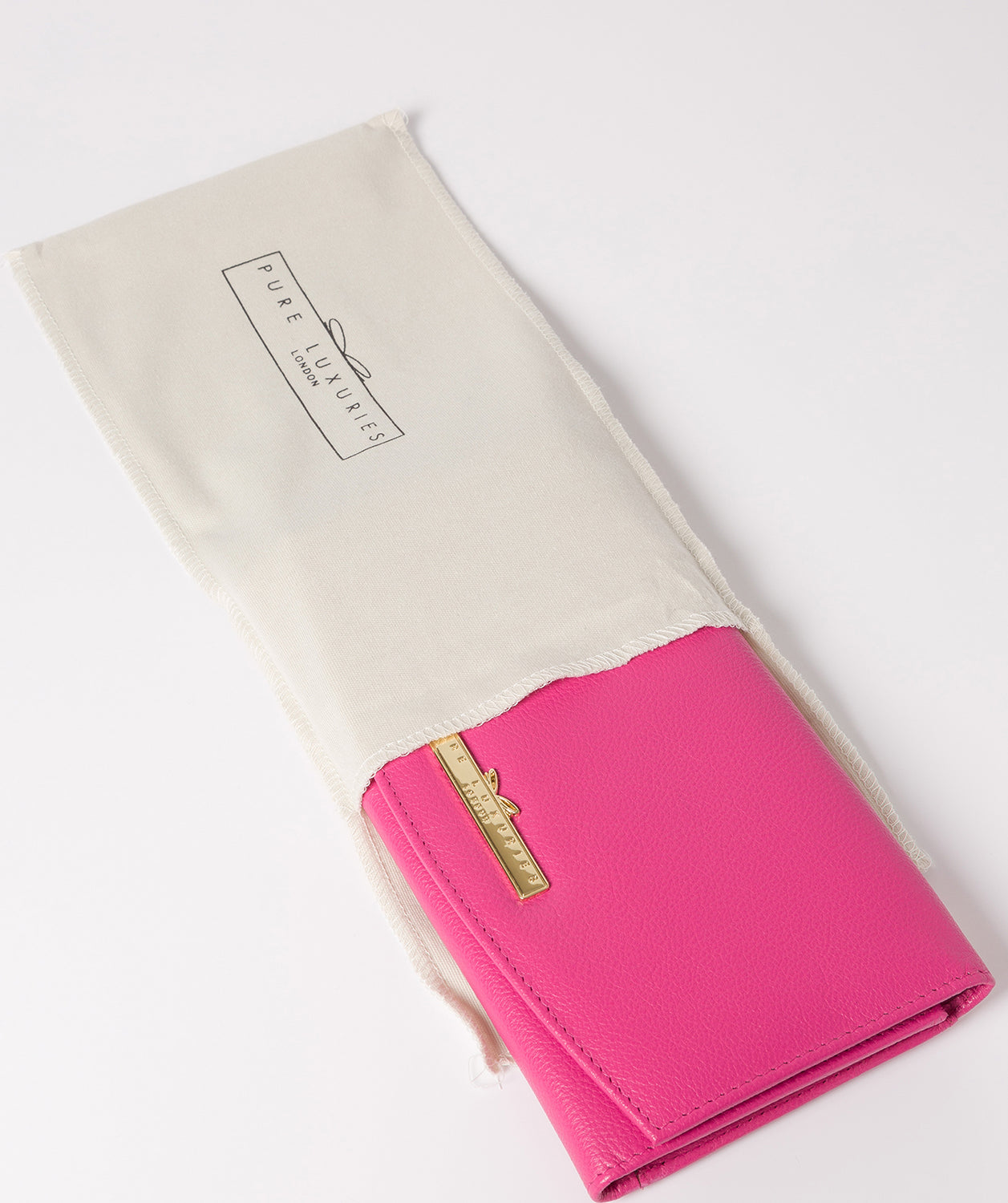 'Lark' Fuchsia Leather Tri-Fold Purse image 5