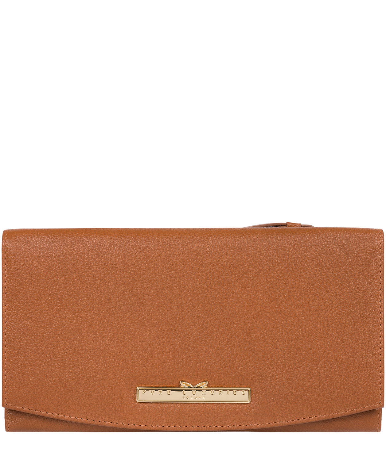 'Lark' Tan Leather Tri-Fold Purse image 1