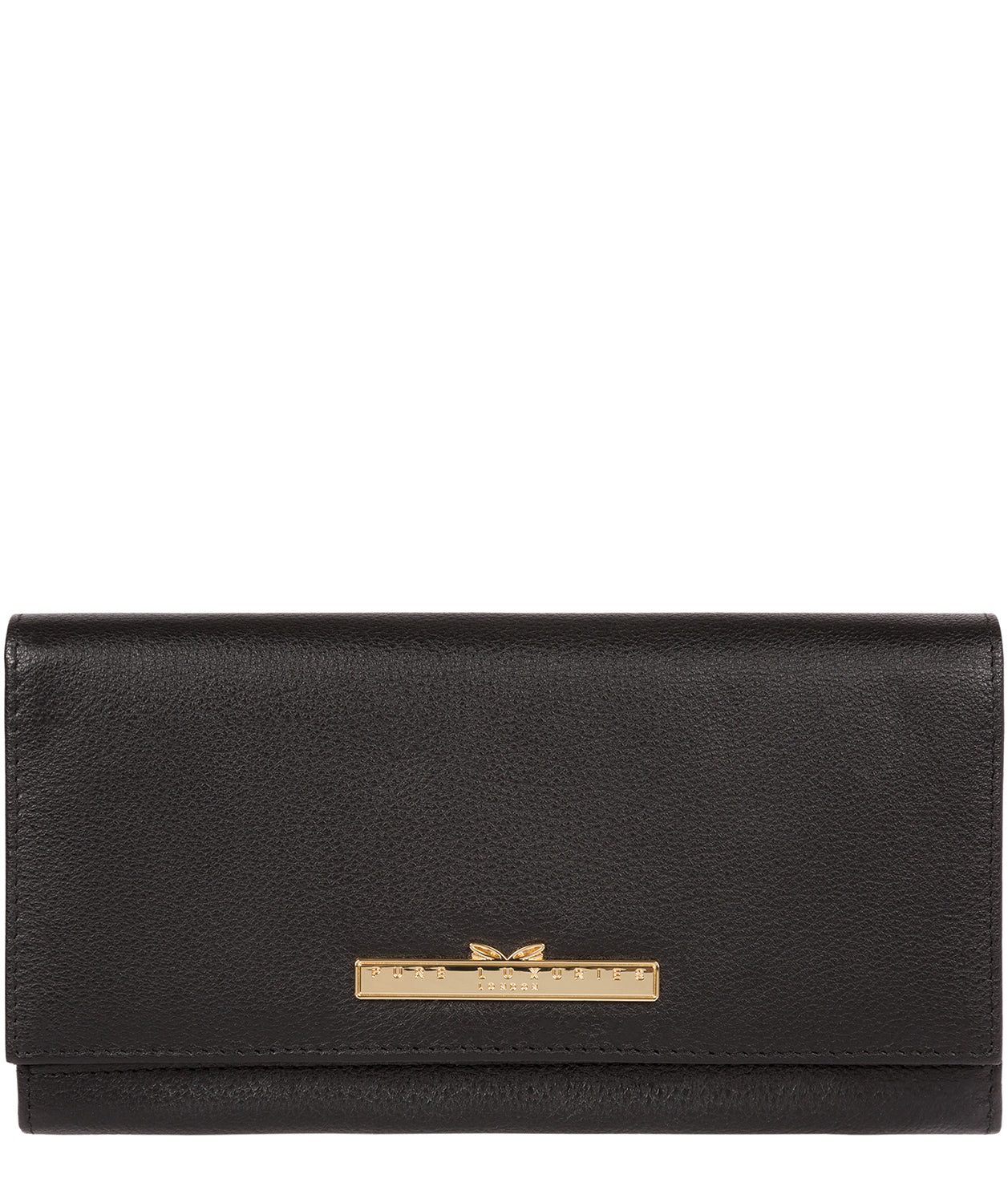 'Wren' Black Leather Tri-Fold Purse image 1