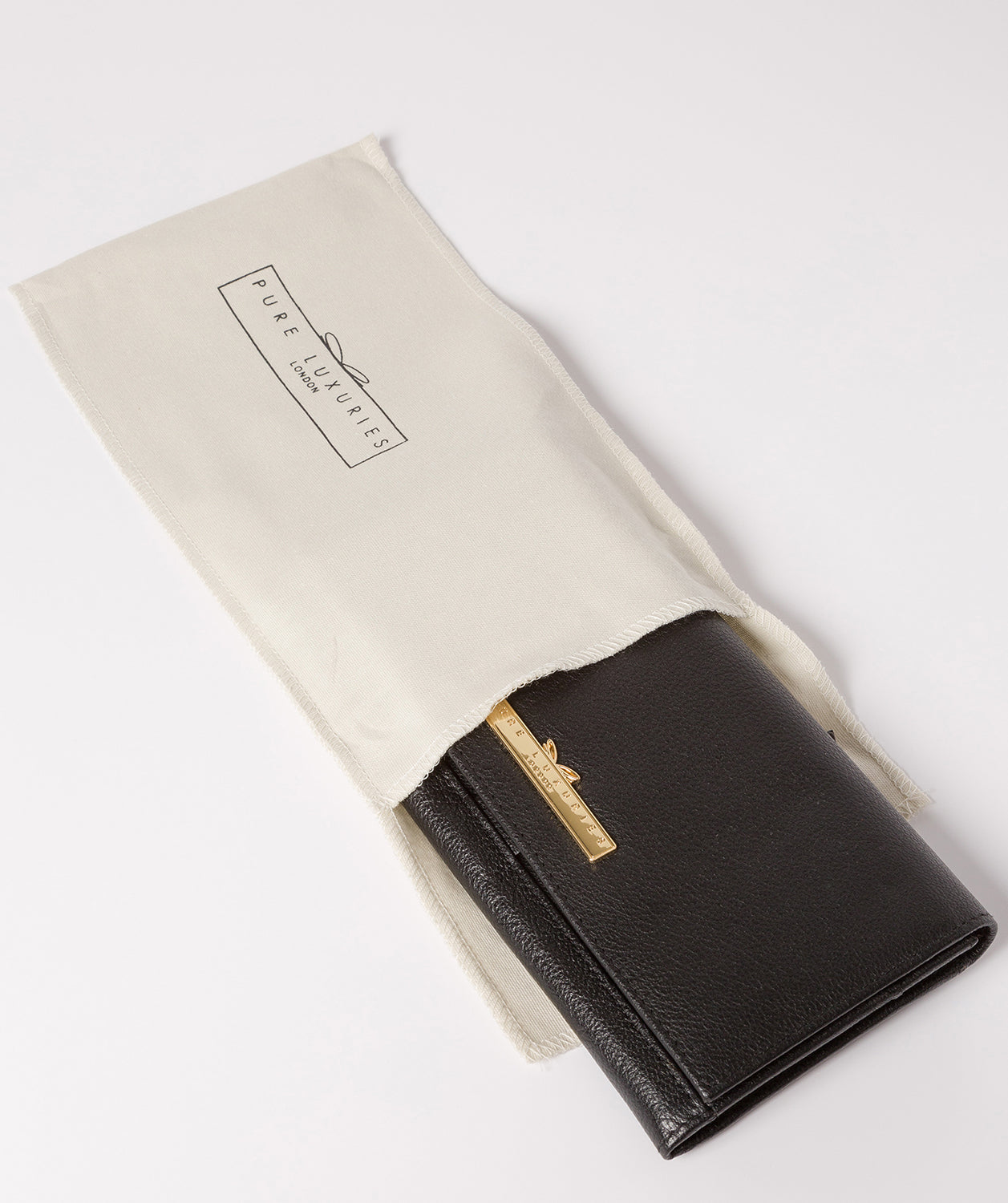 'Wren' Black Leather Tri-Fold Purse image 5