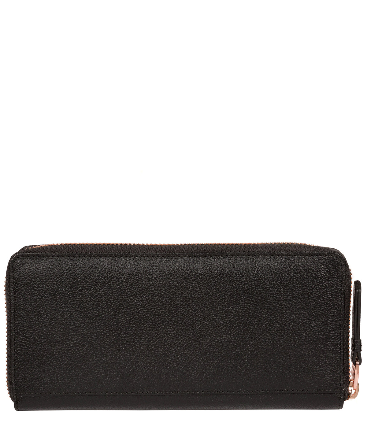 Black Leather Zip Round Purse Starling by Pure Luxuries Pure Luxuries London