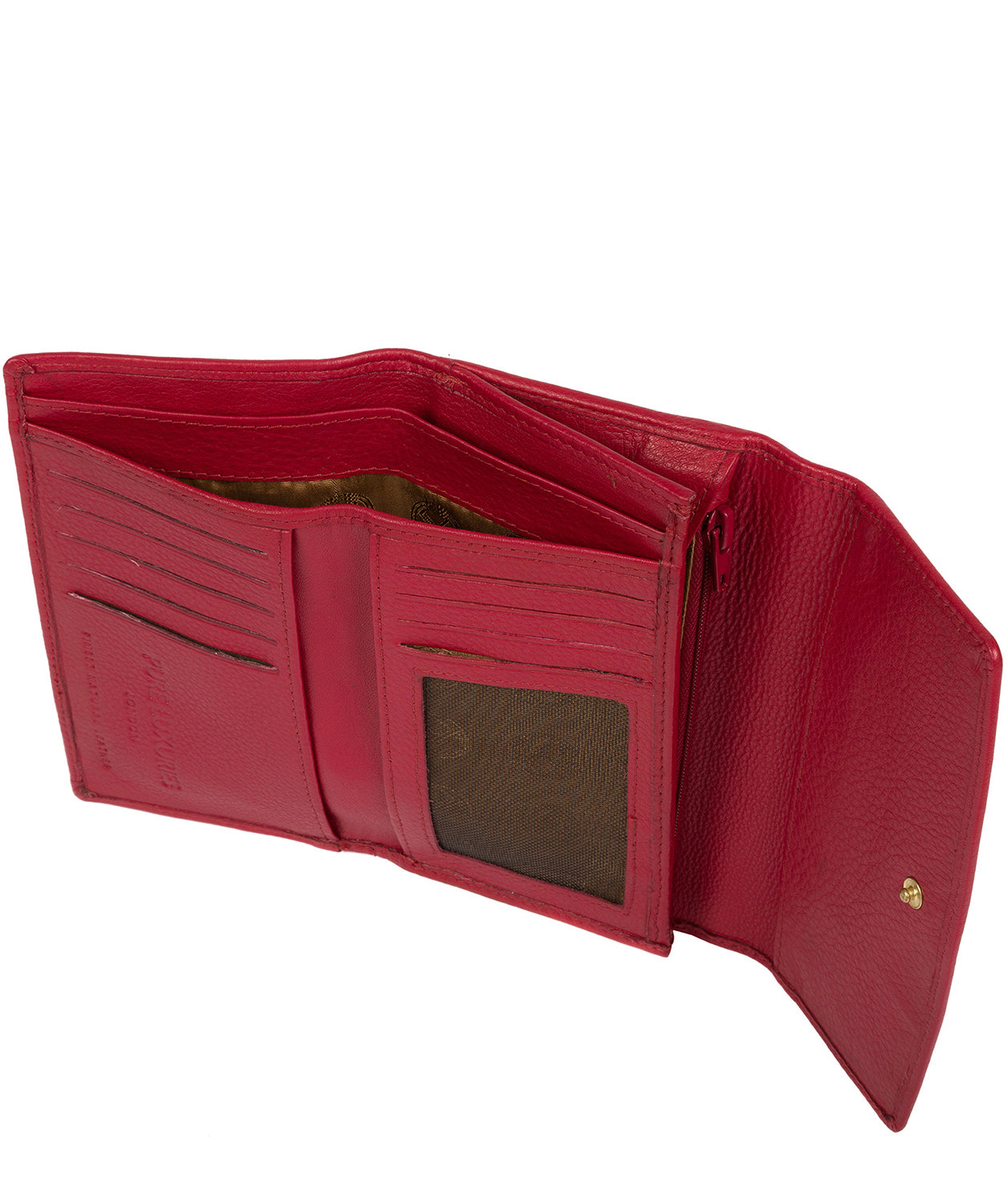 'Tulip' Garnet Leather Tri-Fold Purse image 4